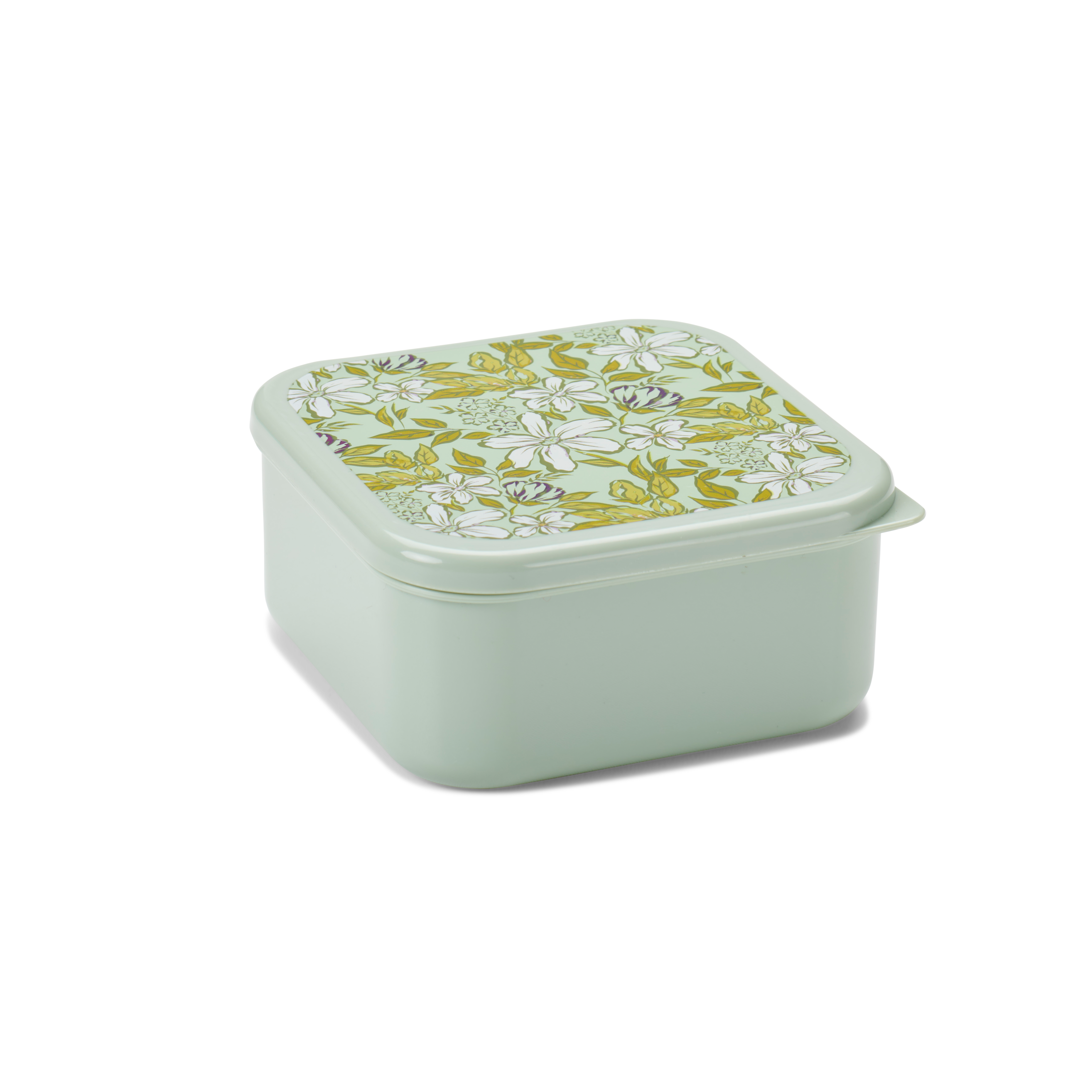 FRESHMOOD Snackdoosjes set van 3 seafoam + print Loulou kleur : seafoamH 4,3 x B 8 x D 8 cm