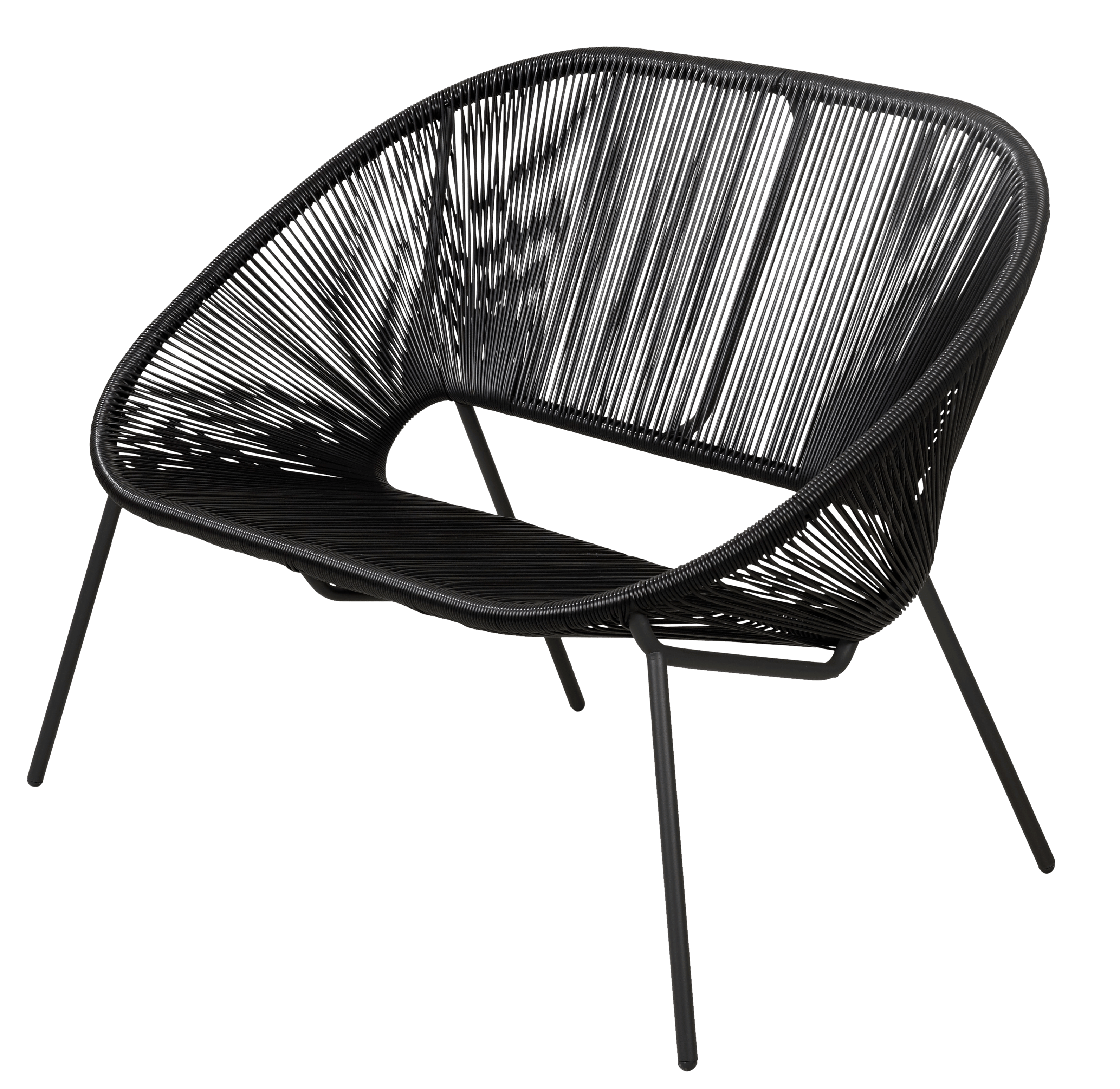 ACAPULCO Lounge bank zwartH 83 x B 115,5 x D 69 cm - CASA