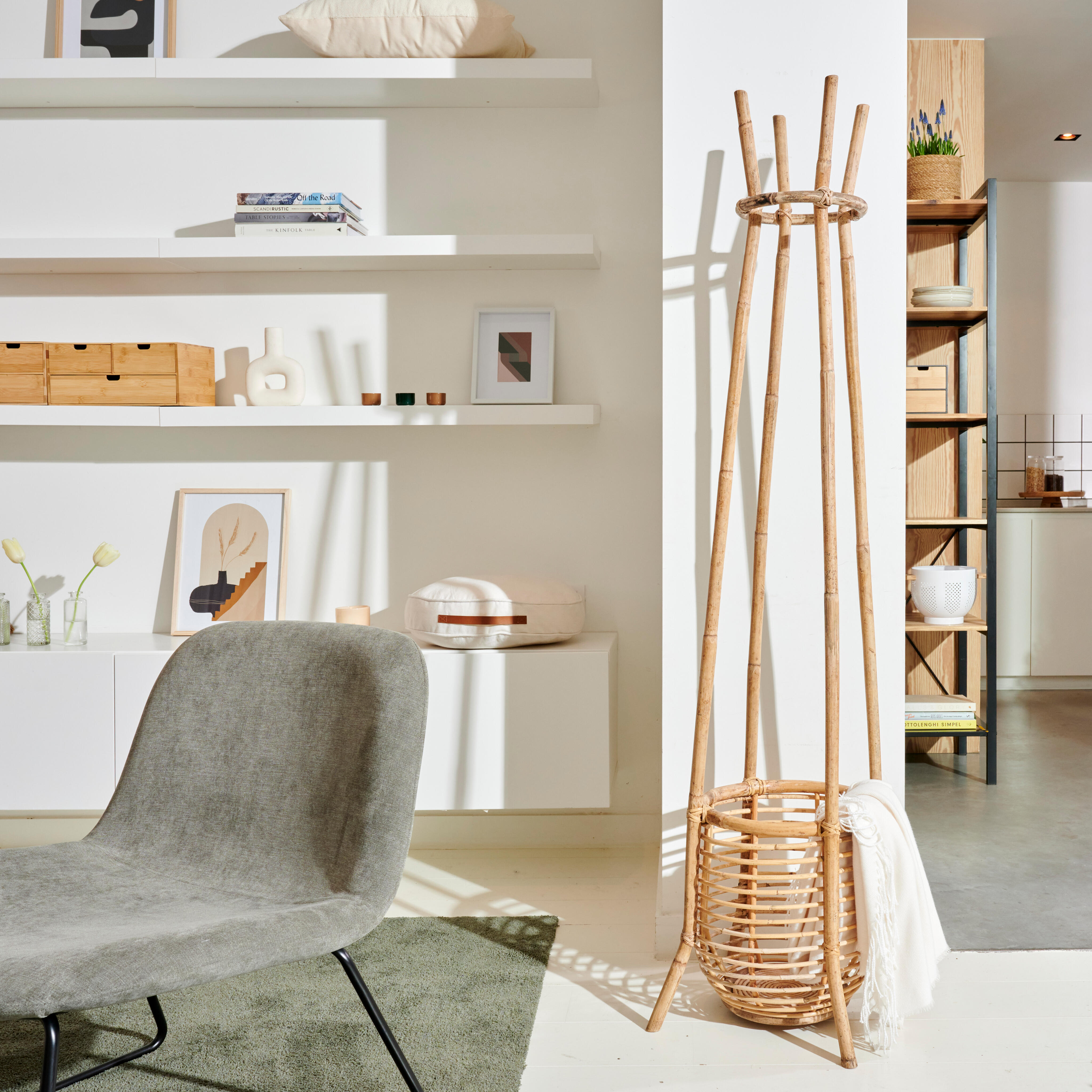 BANJA Kapstok naturelH 172 cm - Ø 40 cm - CASA