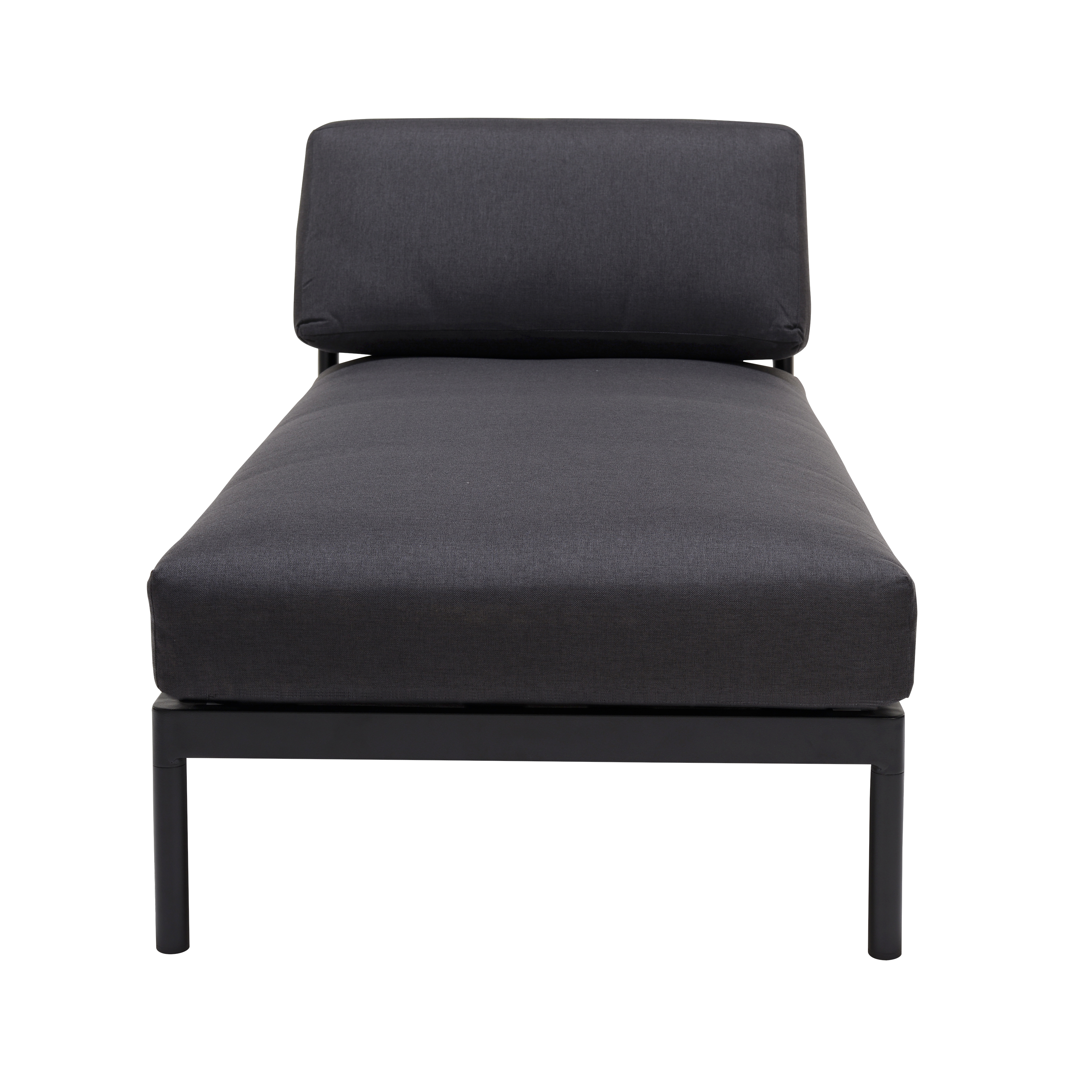HANNA Lounge teak ligbed zwartH 59 x B 73,8 x L 150,9 cm