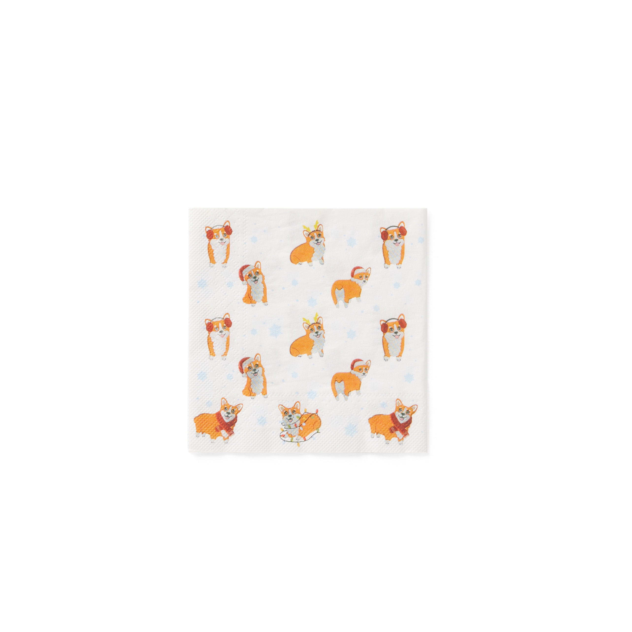 X-MAS CORGIES Set van 20 servetten multicolorB 25 x L 25 cm
