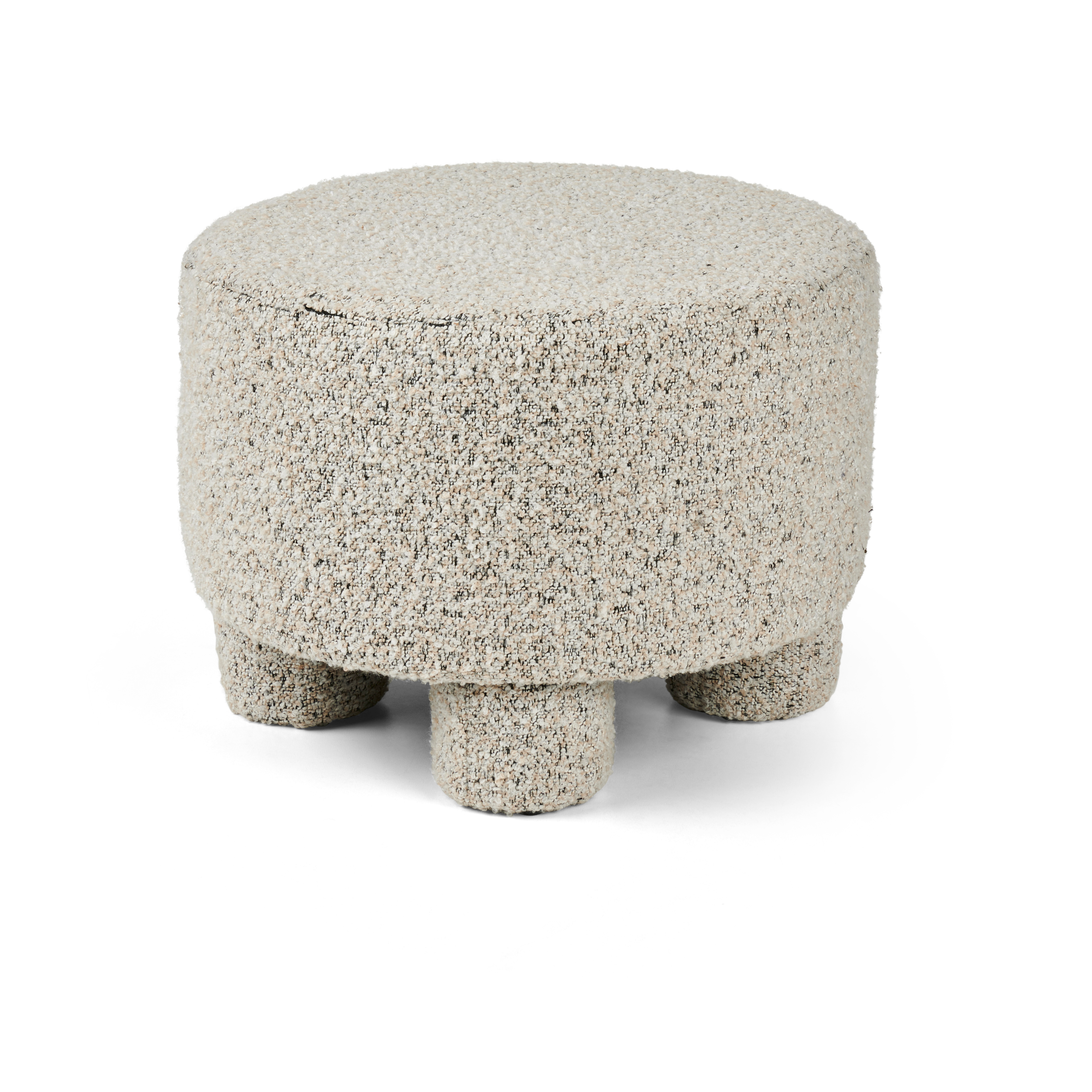 ZENO Poef grijsH 29 cm - Ø 40 cm - CASA