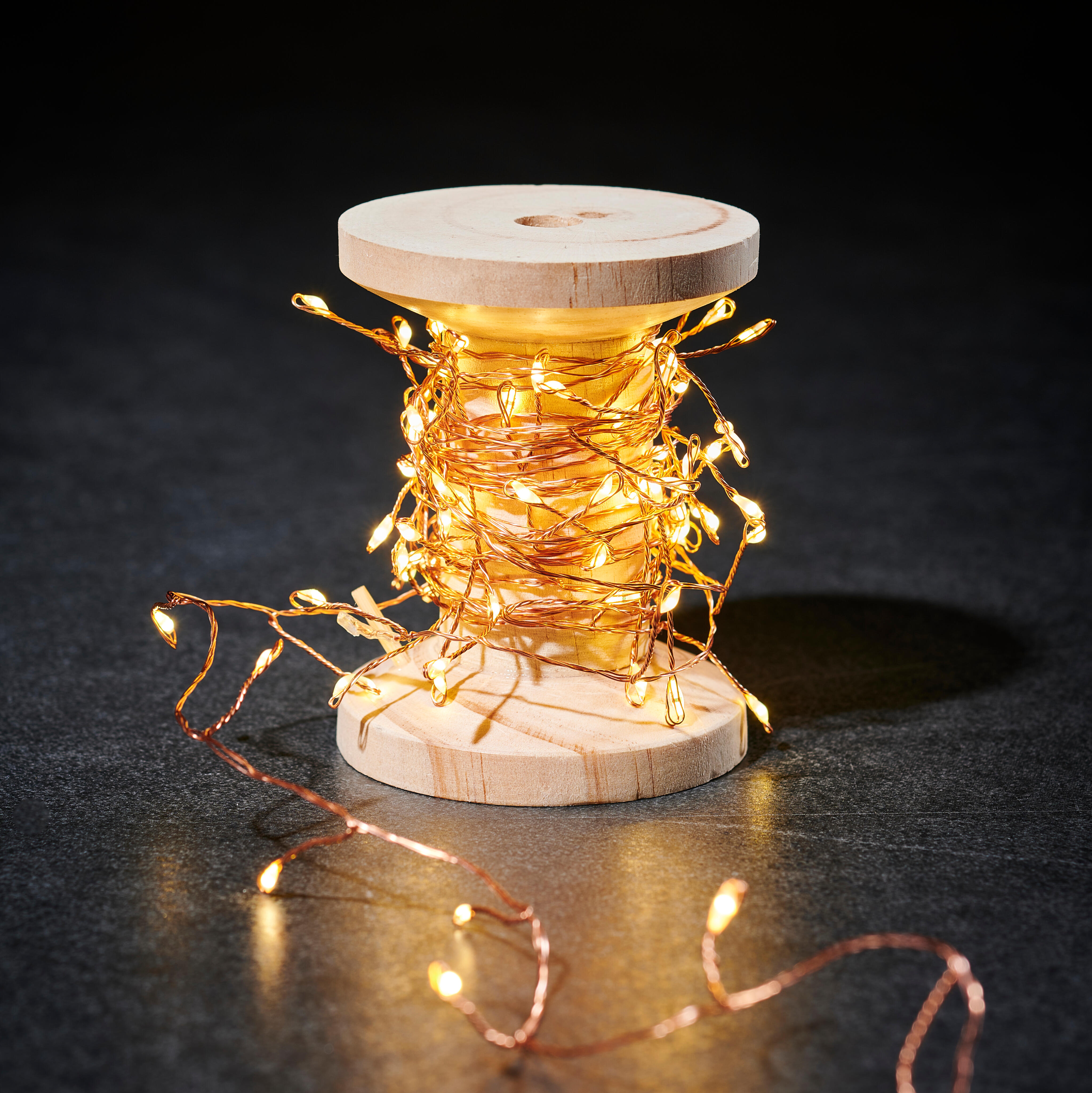 ELLI Lichtsnoer cluster met 100 leds koperH 9,5 cm - Ø 7,5 cm