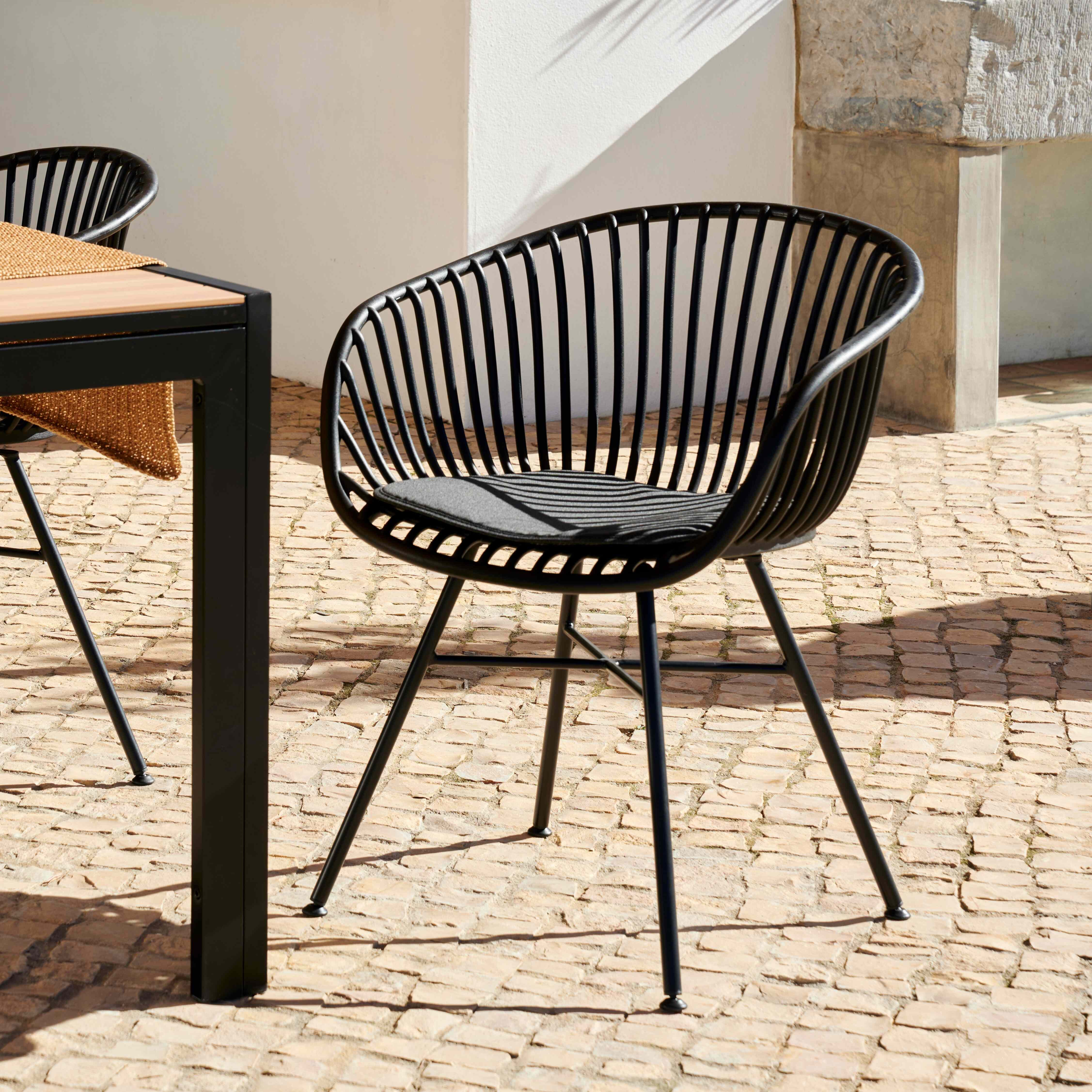 ETHAN & LOIC Tuinset zwartTafel en 8 stoelen