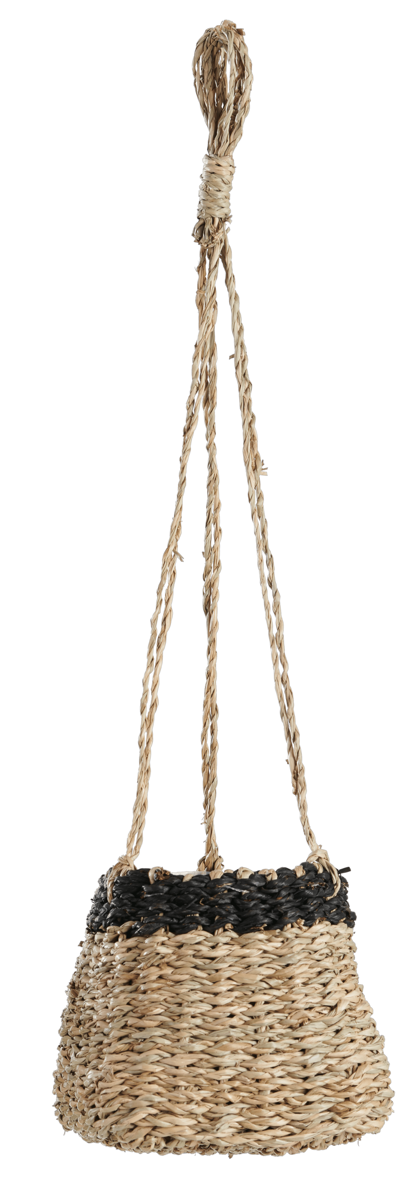 BAKU Hangpot zwart, naturelH 11 x B 12 x D 12 cm