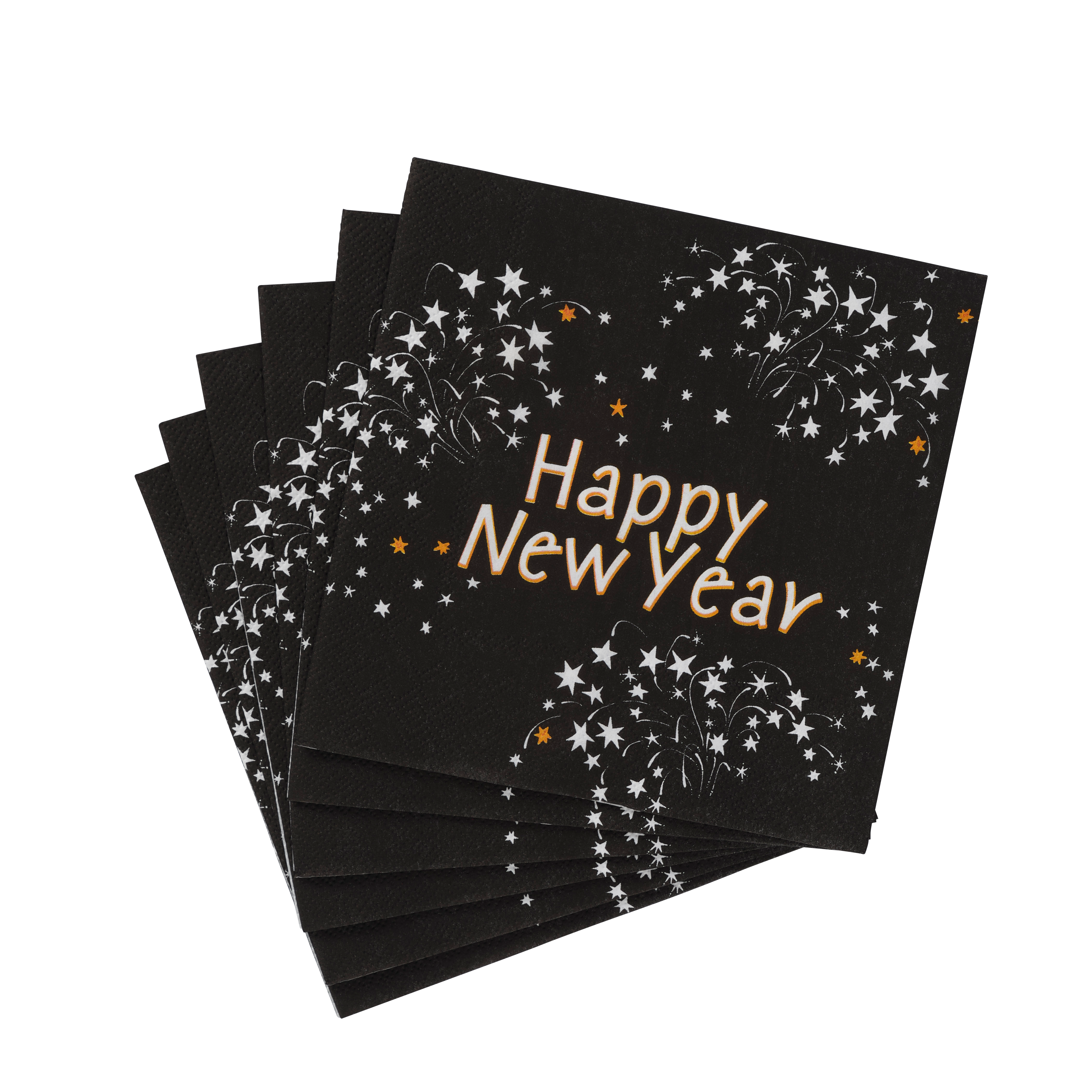 HAPPY NY Set van 20 servetten groenB 33 x L 33 cm