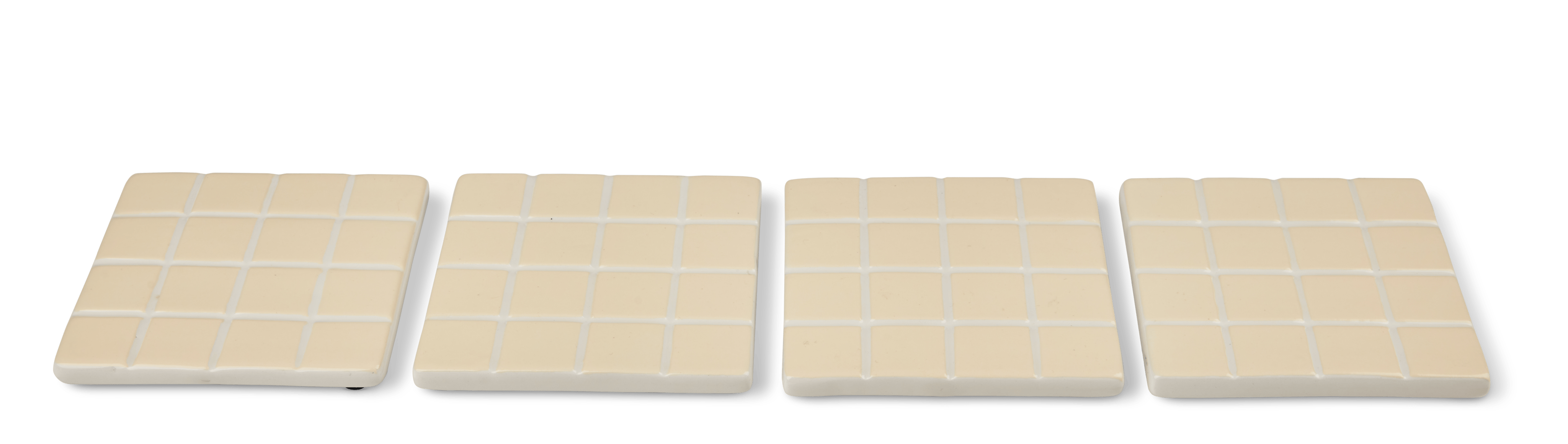 MOZAIK Glasonderzetters set van 4 crèmeH 10 x B 10 x D 0,6 cm