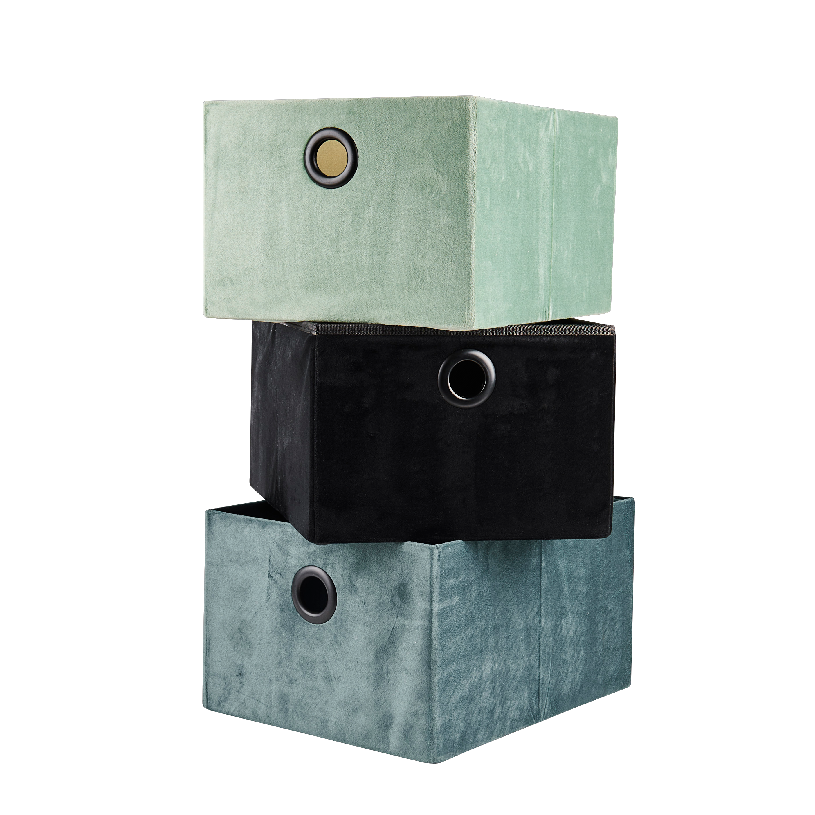 BASIC Mand opvouwbaar petrolH 18 x B 25 x D 32 cm - CASA