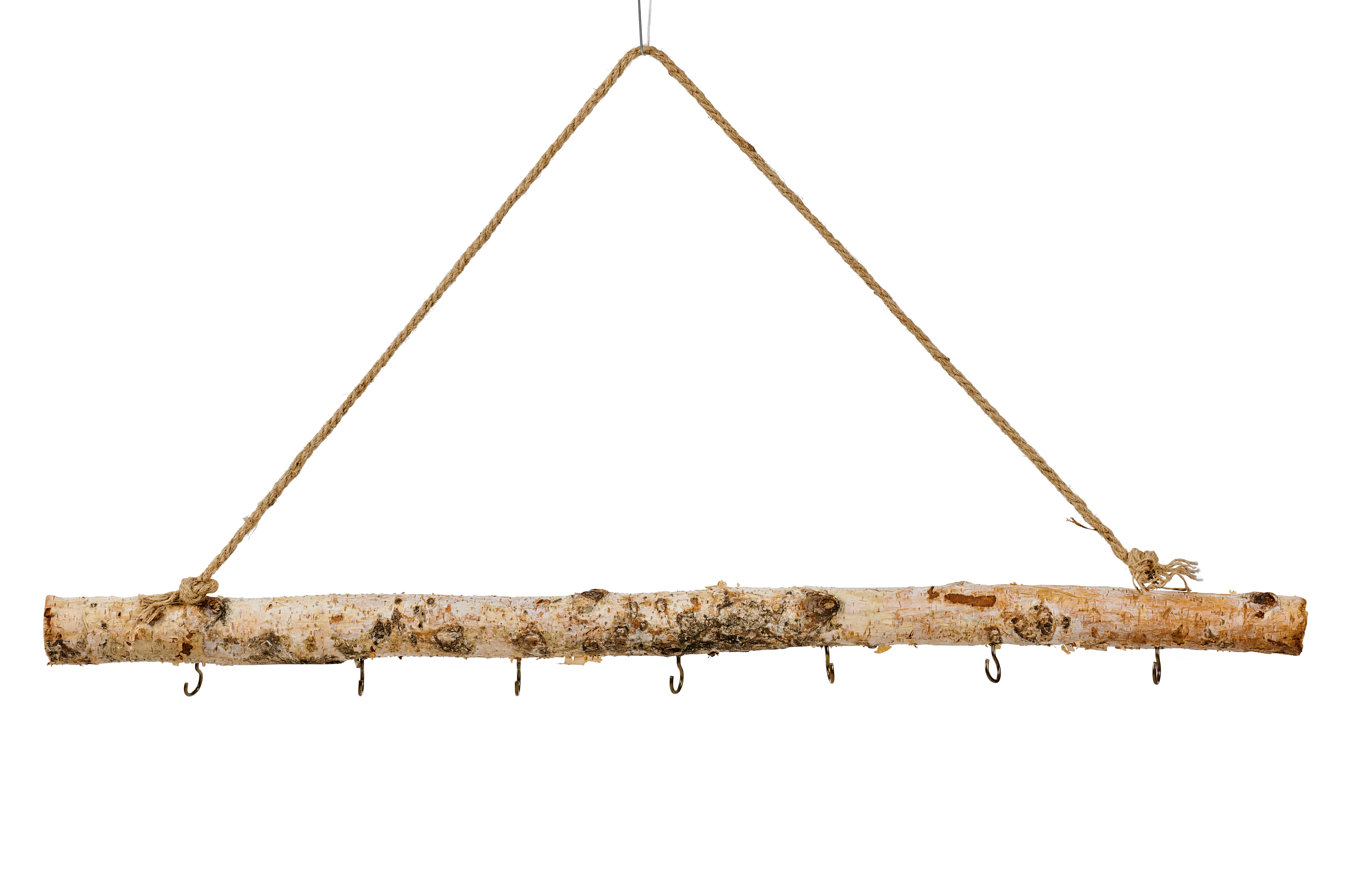 BIRCH Tak met 7 haken naturelL 80 cm