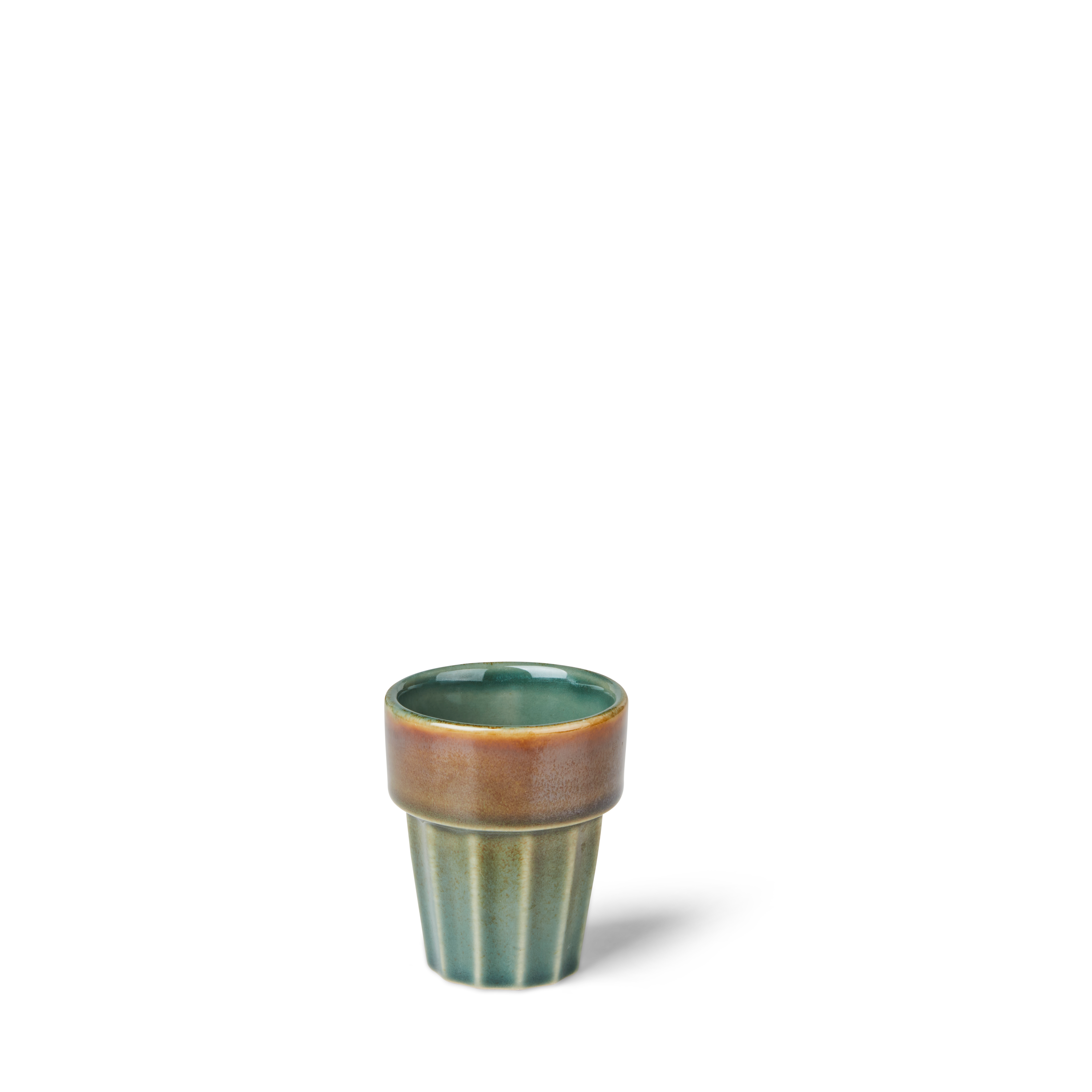 BLEND GREEN Mok 10 CL groen - set van 4 H 7 cm - Ø 6 cm