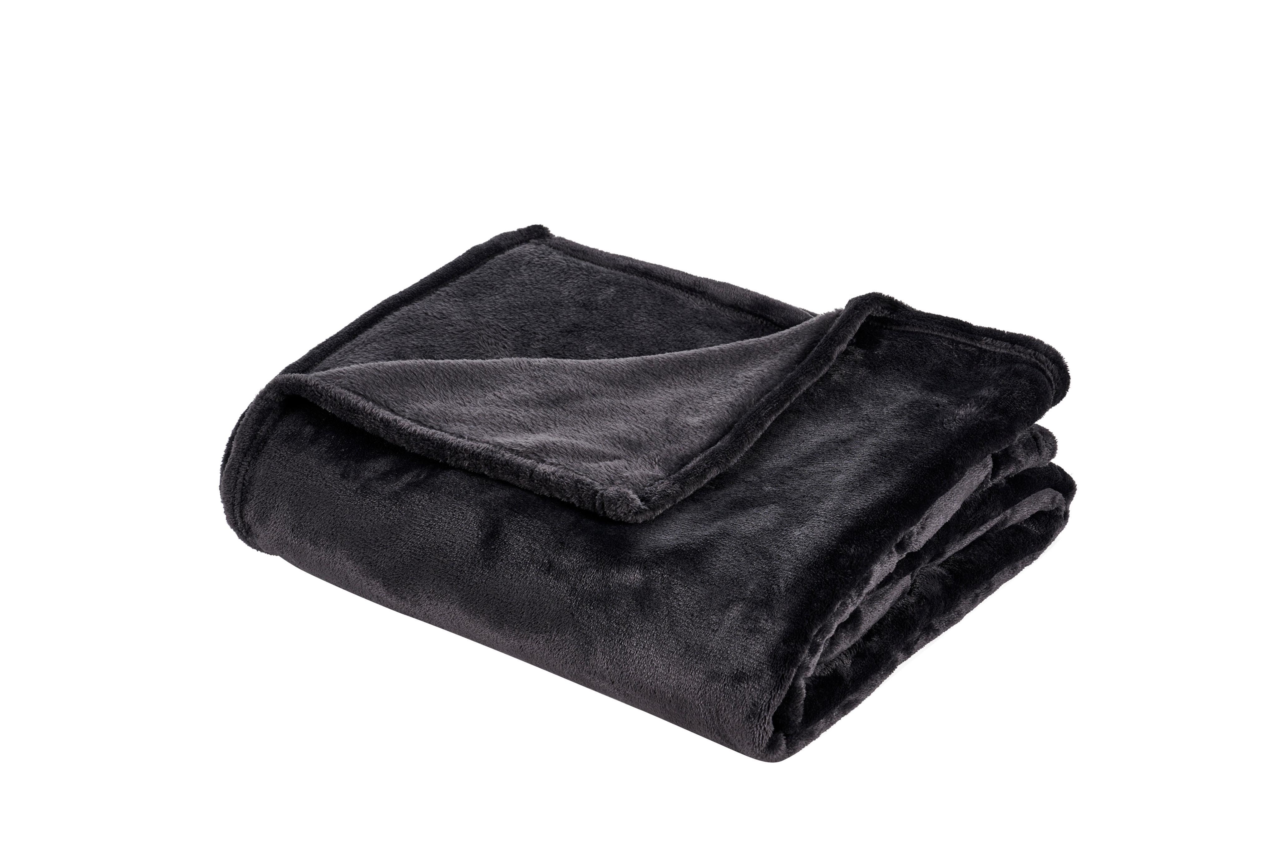FLANELLA Plaid donkergrijsB 180 x L 220 cm