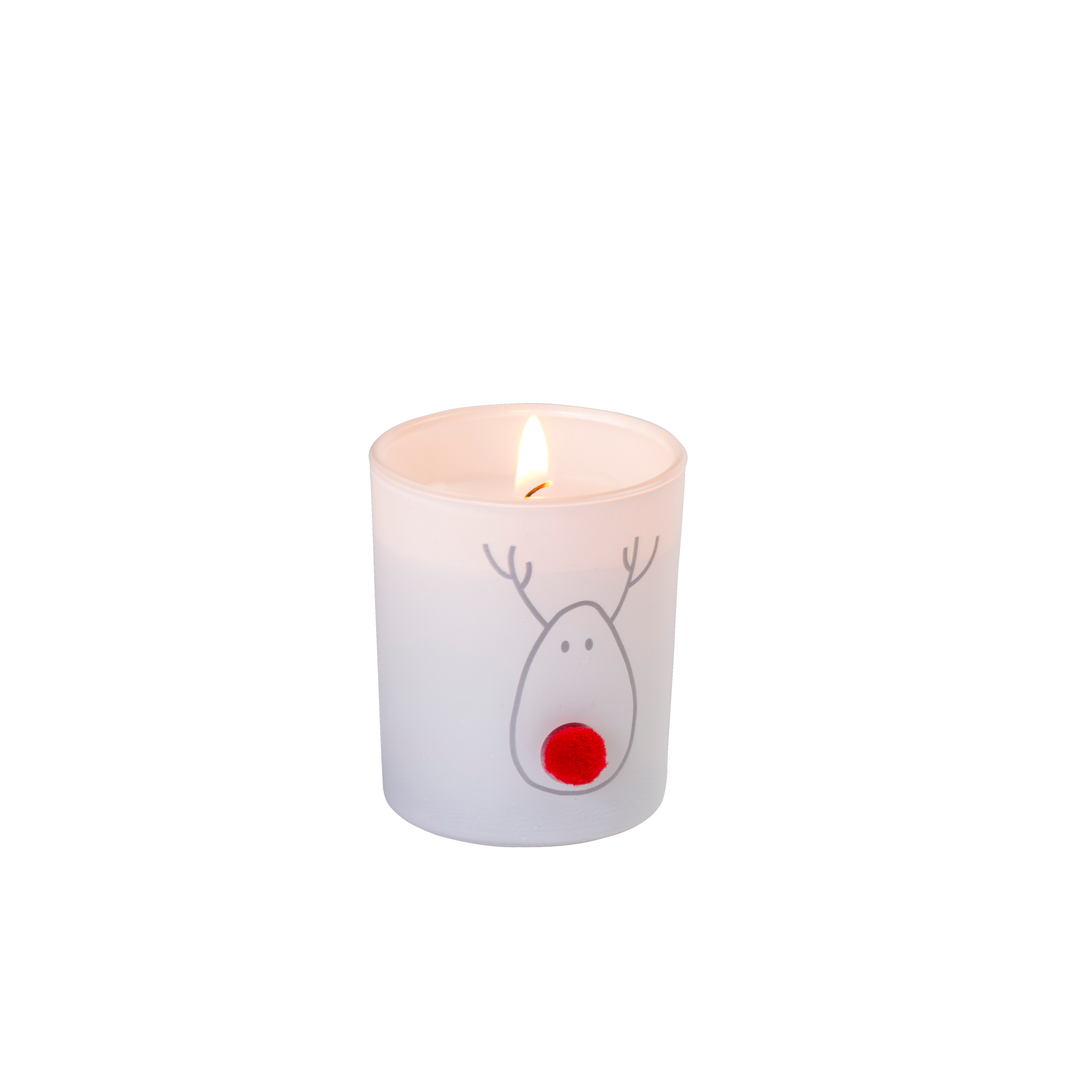 NOSE Kaars in glas wit, rood, goudH 6,5 cm - Ø 5,5 cm