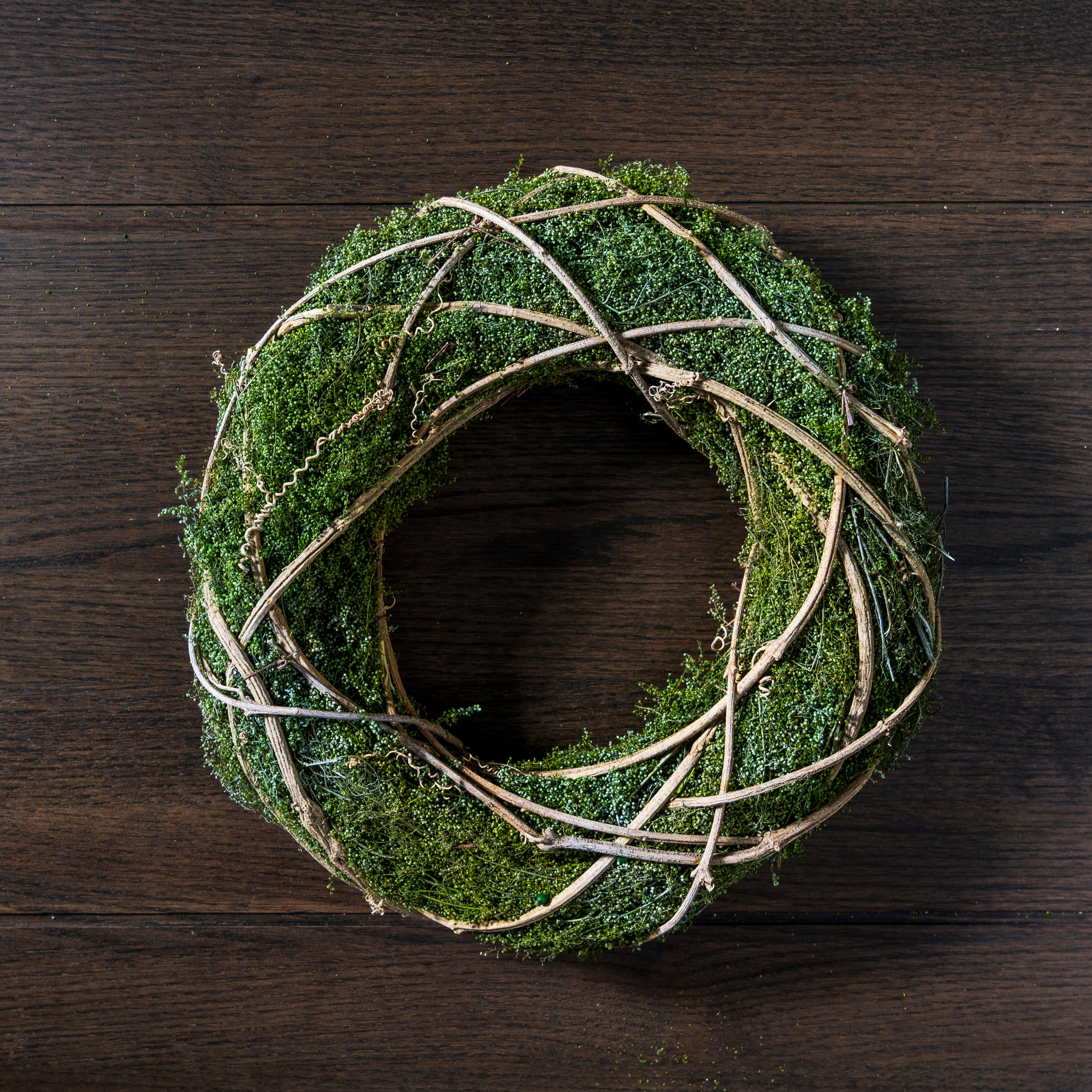 MOSSY Krans groen, naturelØ 33 cm