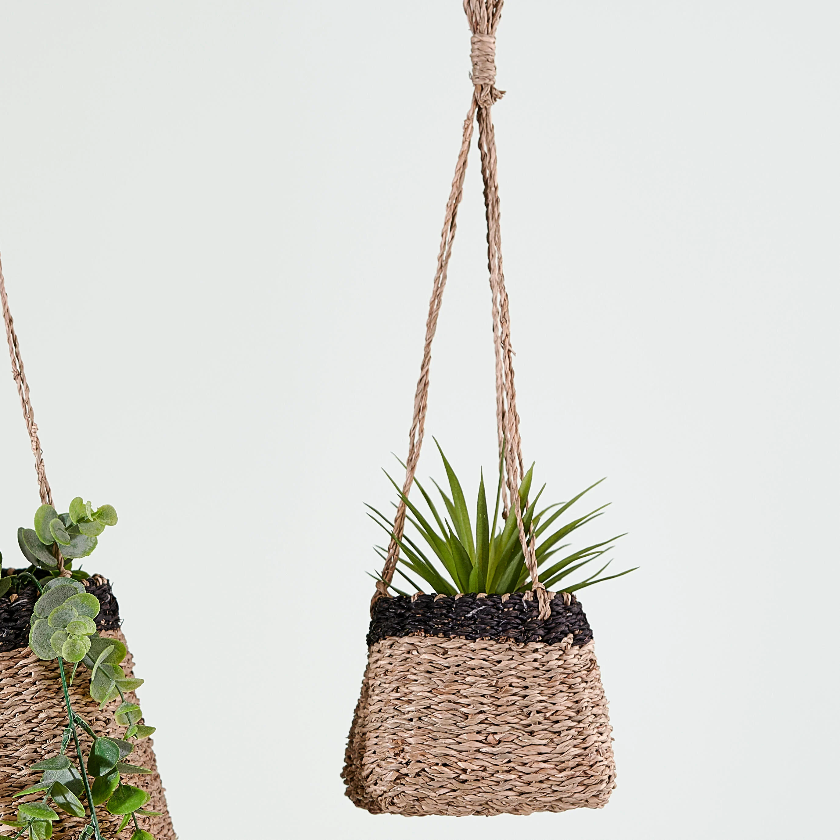 BAKU Hangpot zwart, naturelH 11 x B 12 x D 12 cm