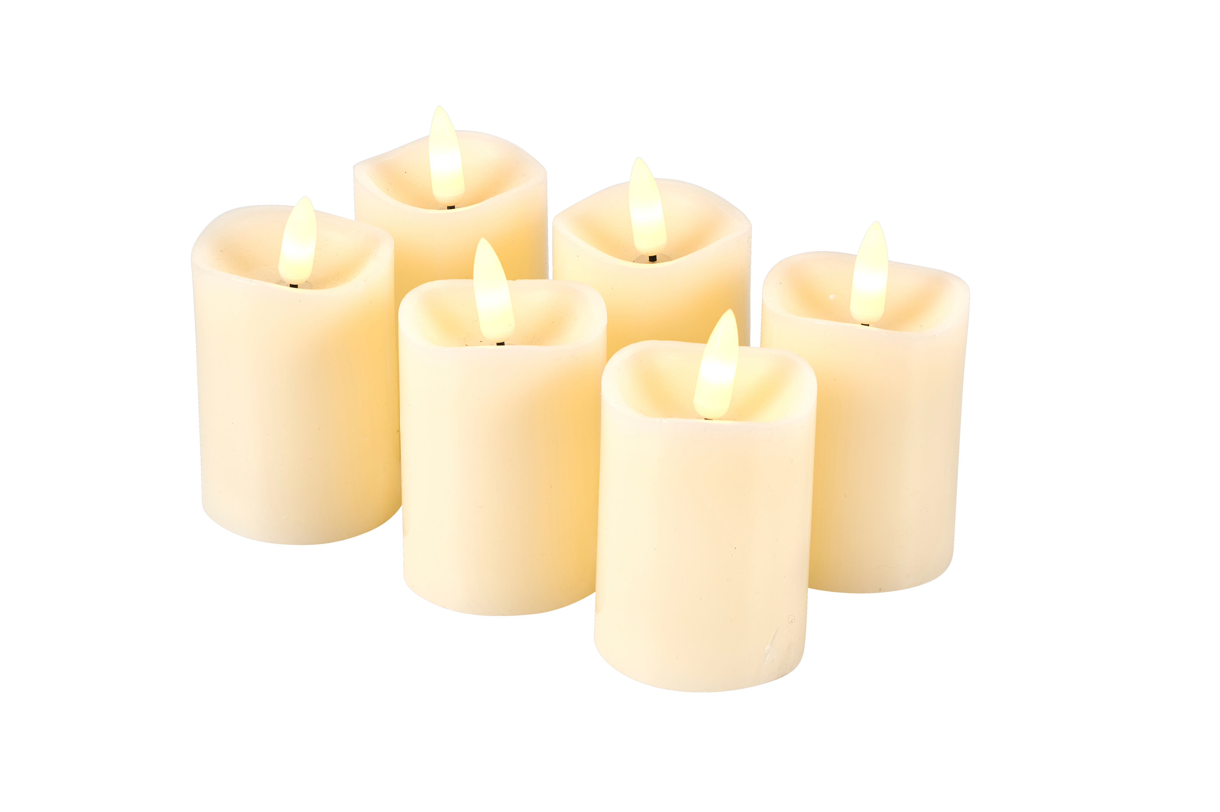 RUSTIC Led kaarsen set van 6 ivoorH 9 cm - Ø 5 cm