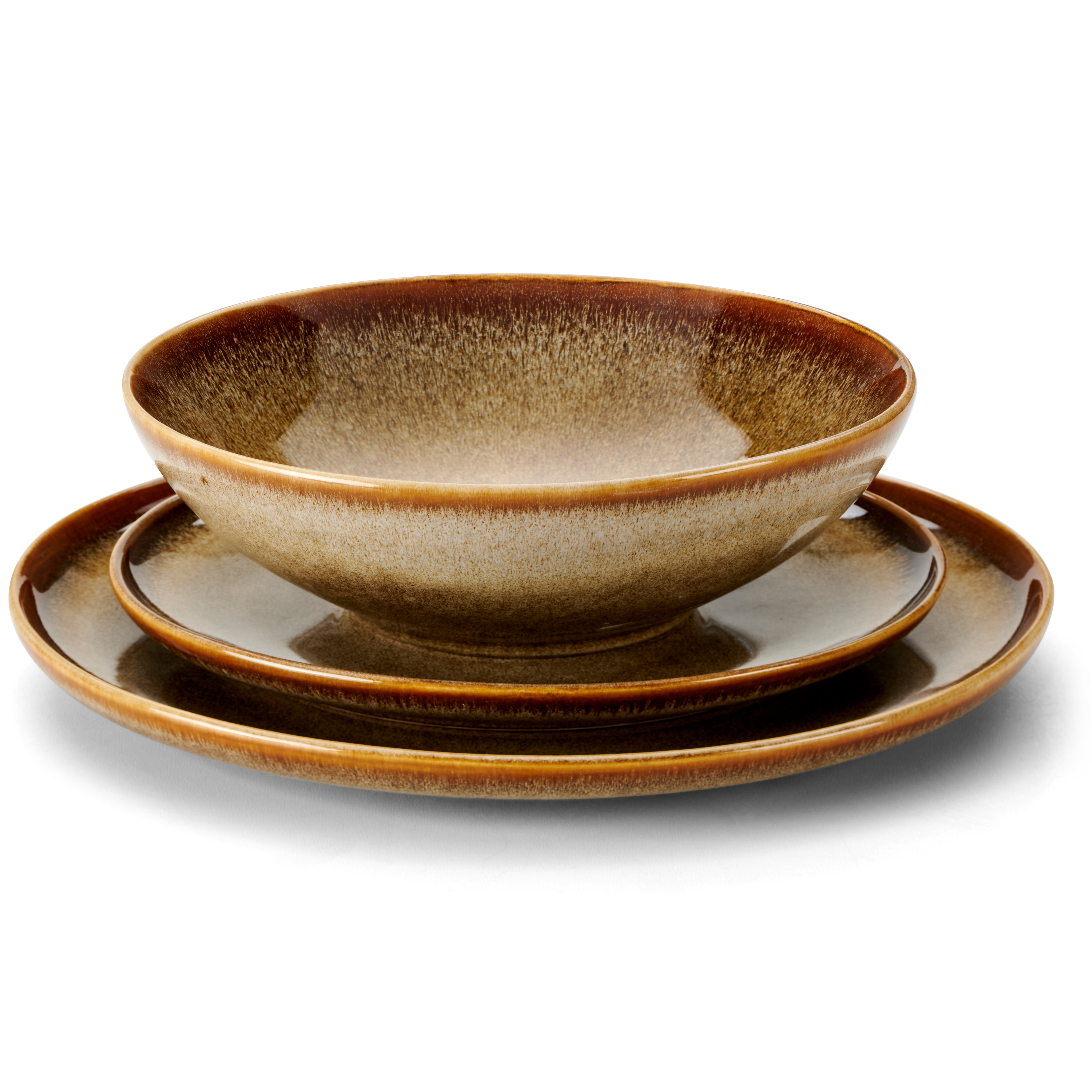COZY BROWN Bord bruin - set van 4 L 28 cm