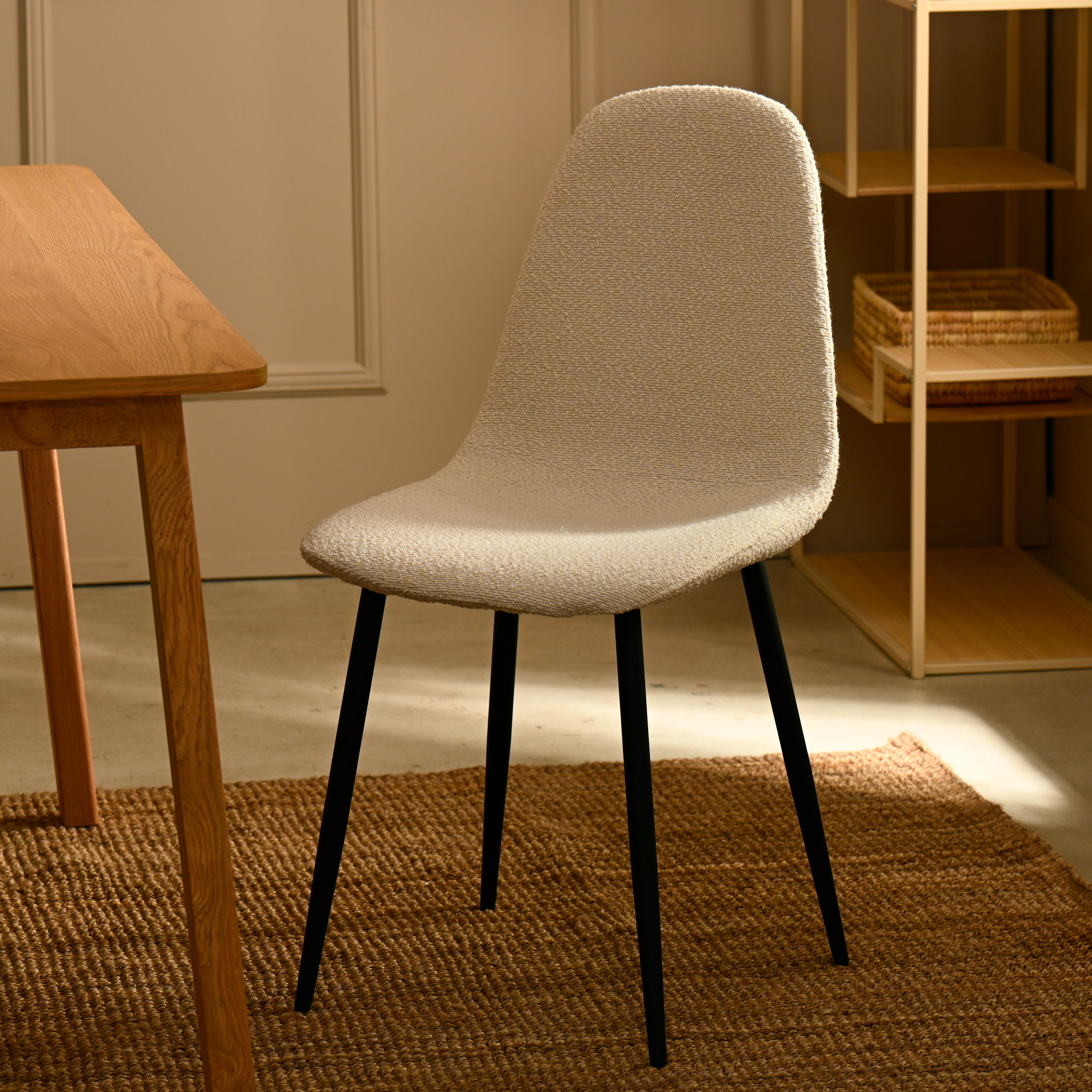 SILKE Eetkamerstoel boucléH 86,5 x B 44 x D 52 cm
