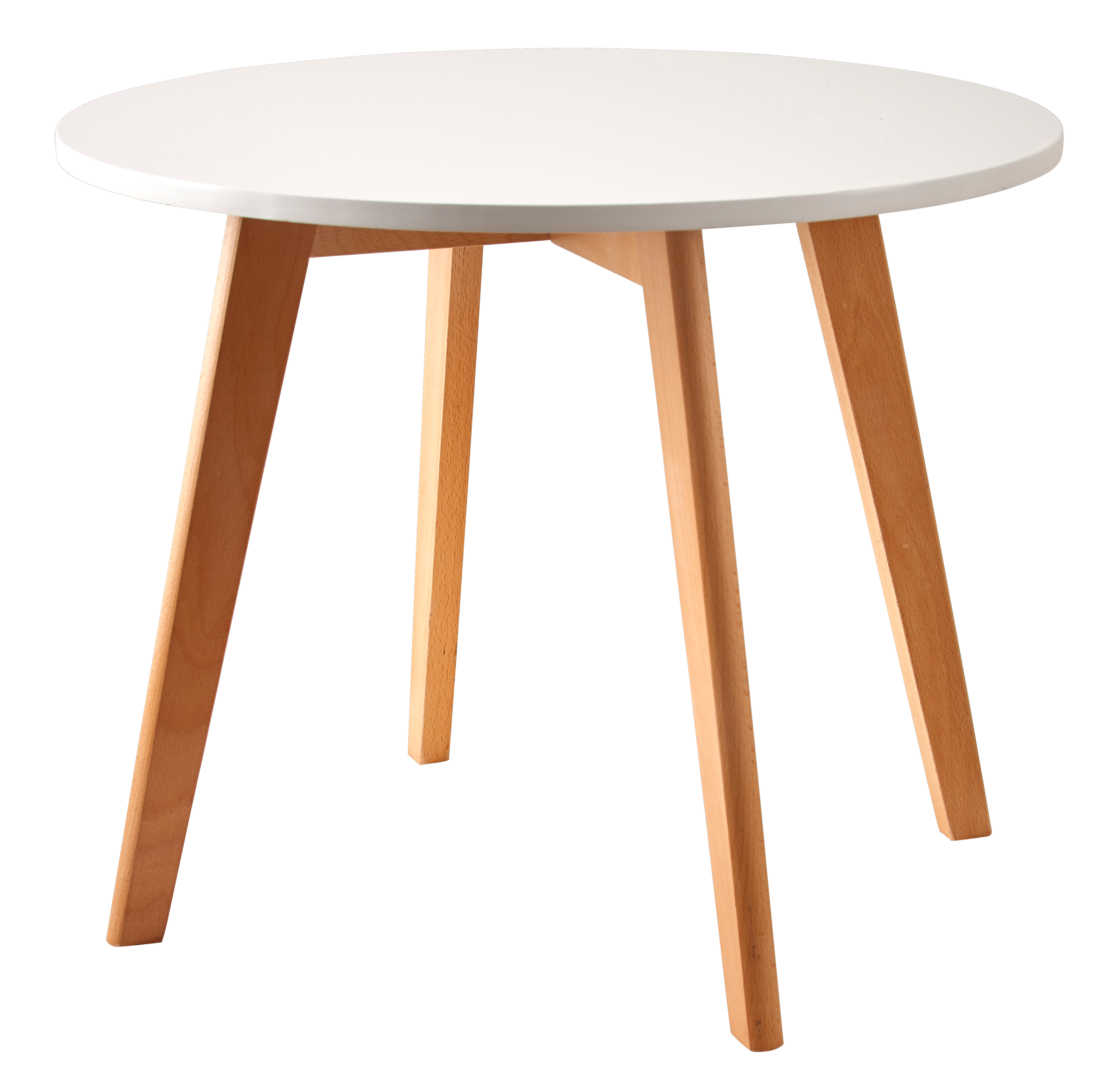 MATHIAS Kindertafel wit, naturelH 49 cm - Ø 60 cm