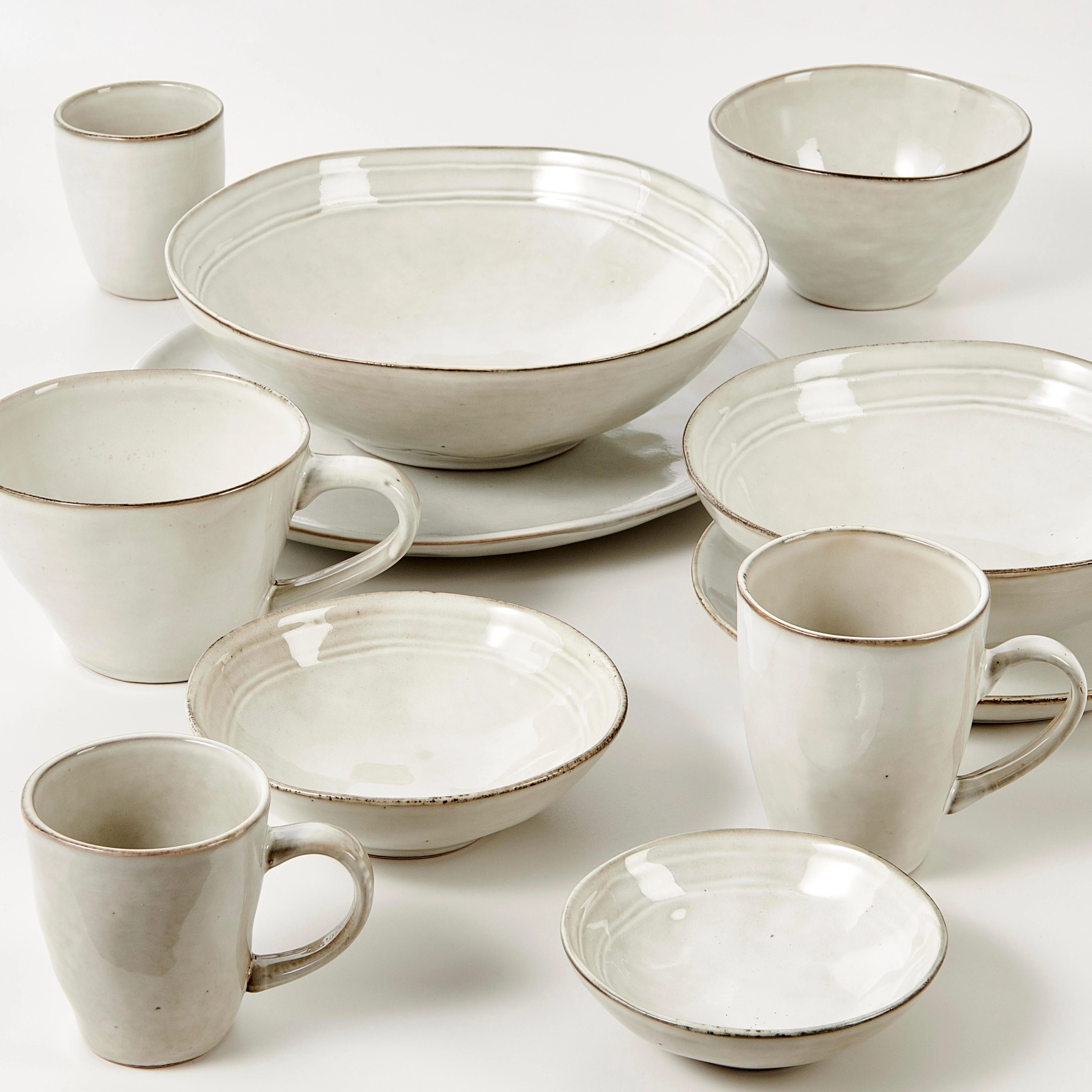 EARTH MARL Mok met handvat 20 CL crème - set van 4 H 8,5 cm - Ø 7,5 cm