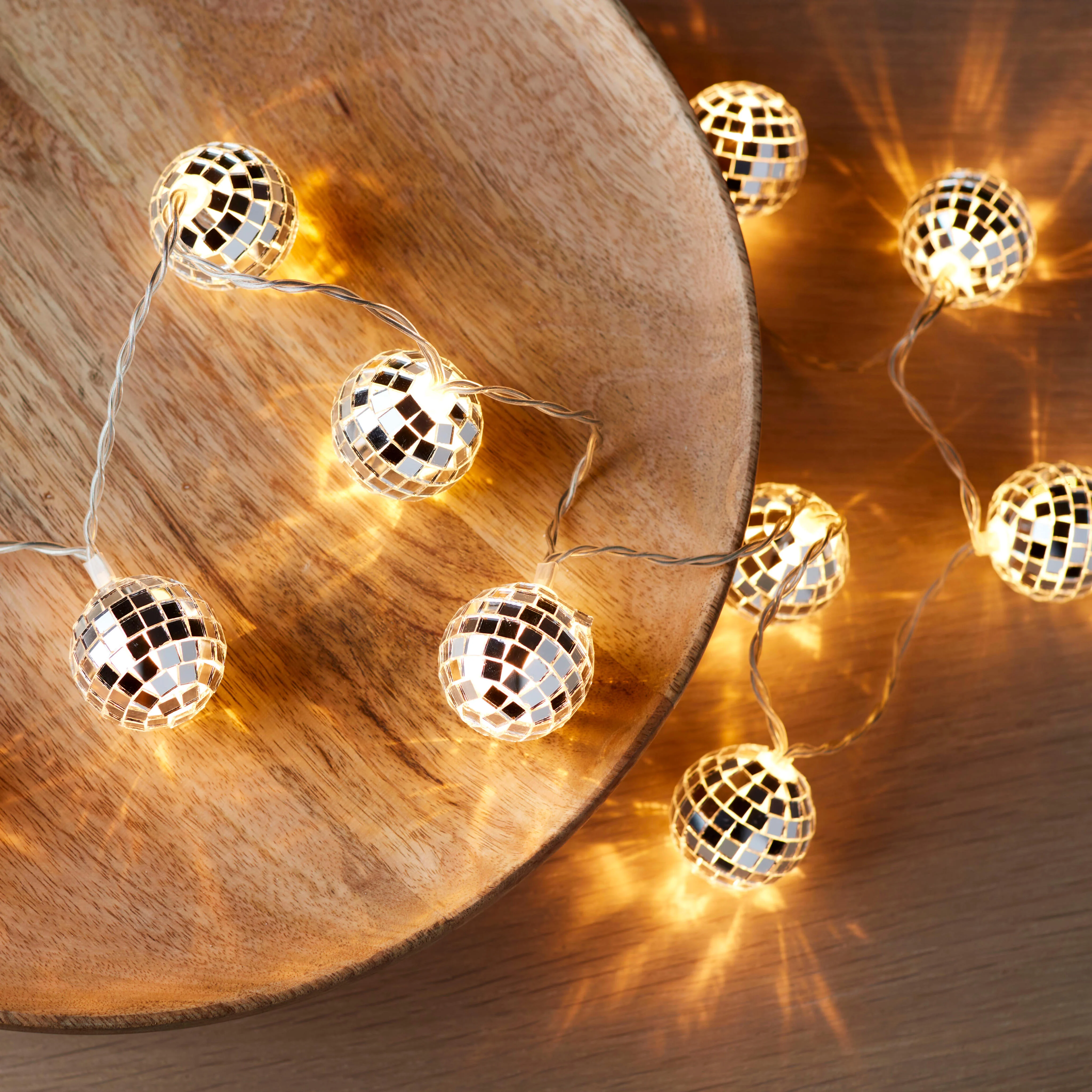 DISCOBALLS Lichtsnoer zilver