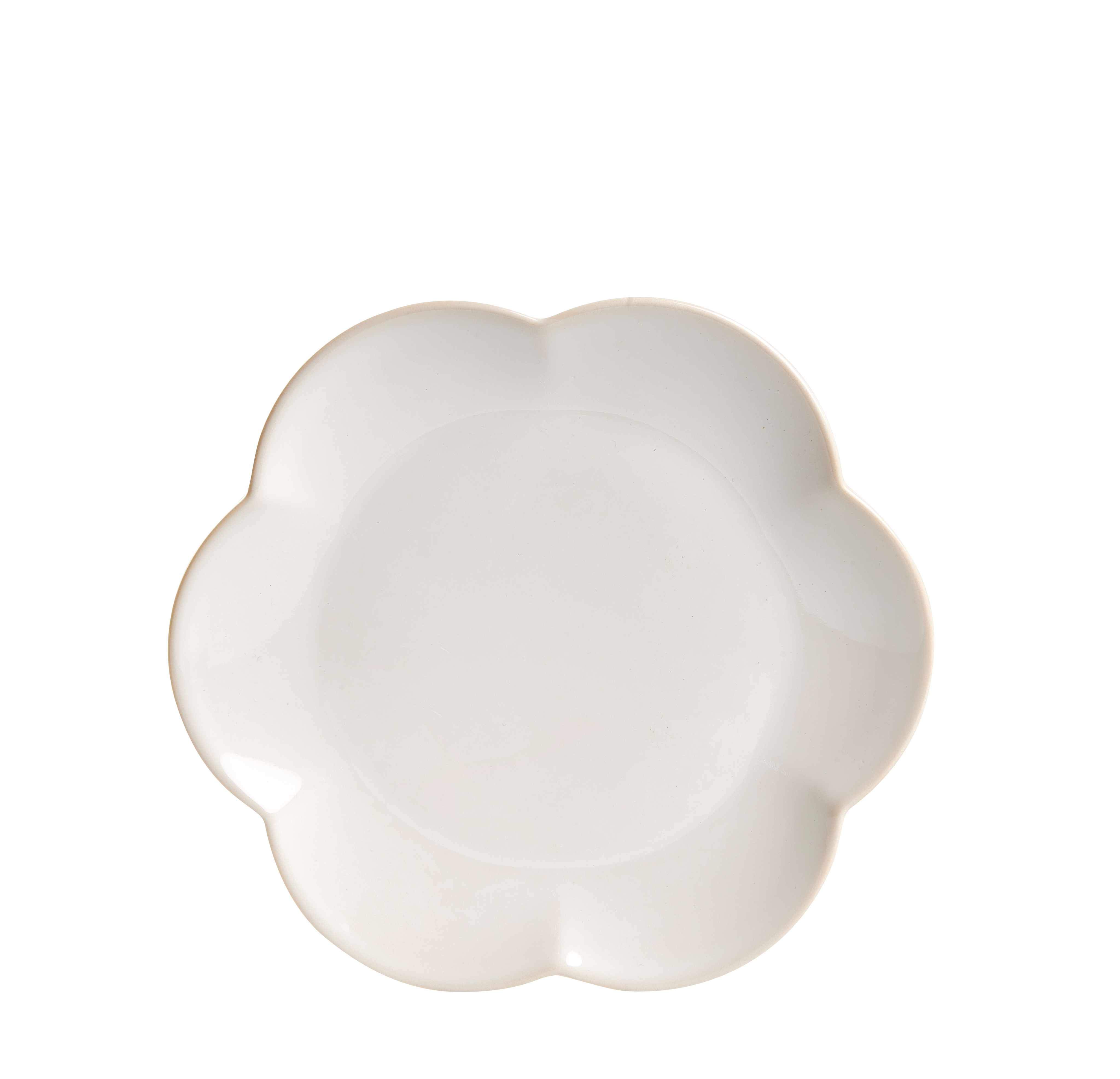 DAHLIA FLOWER Bord wit - set van 4 Ø 21,5 cm