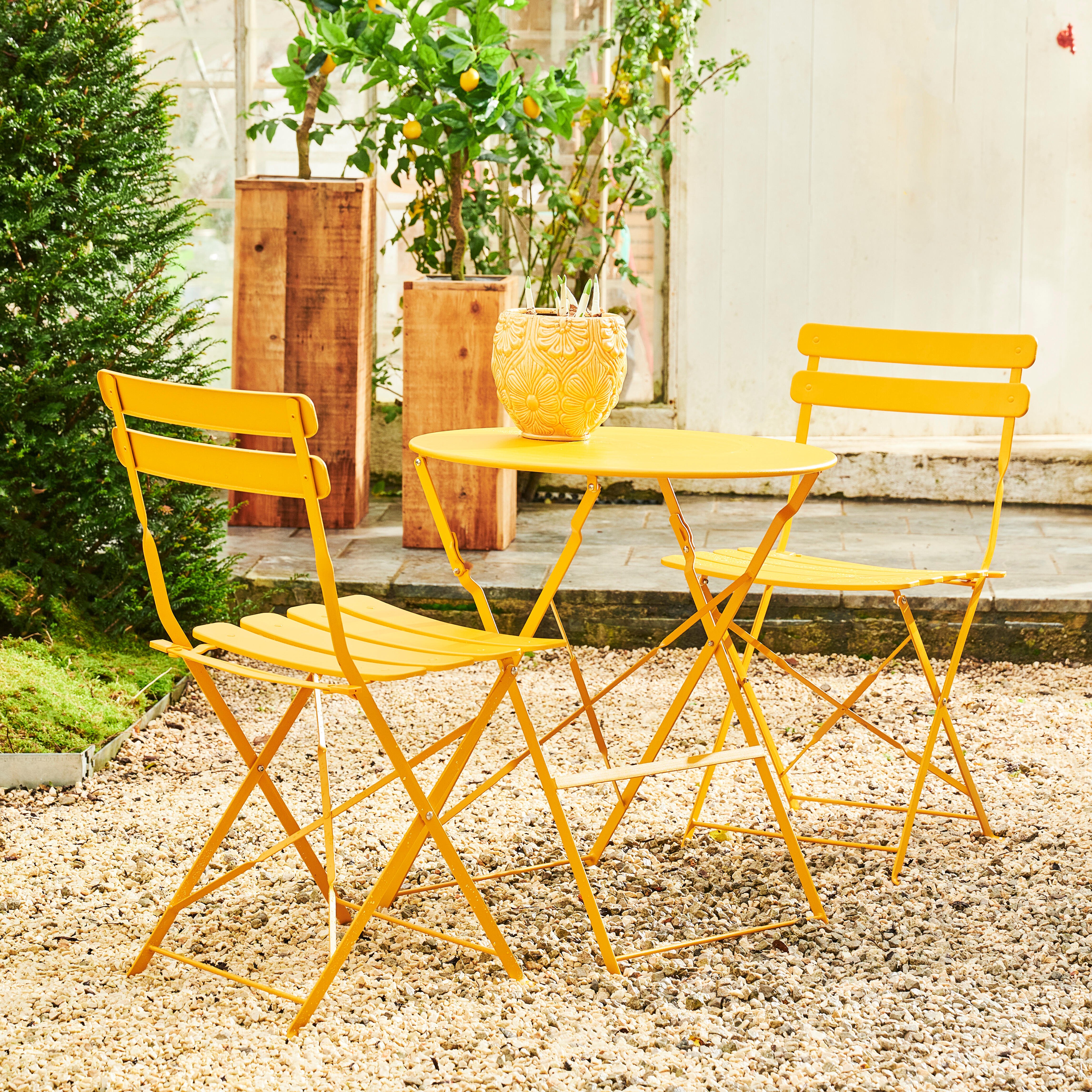 IMPERIAL Bistroset rond geelH 71 cm - Ø 60 cm - CASA