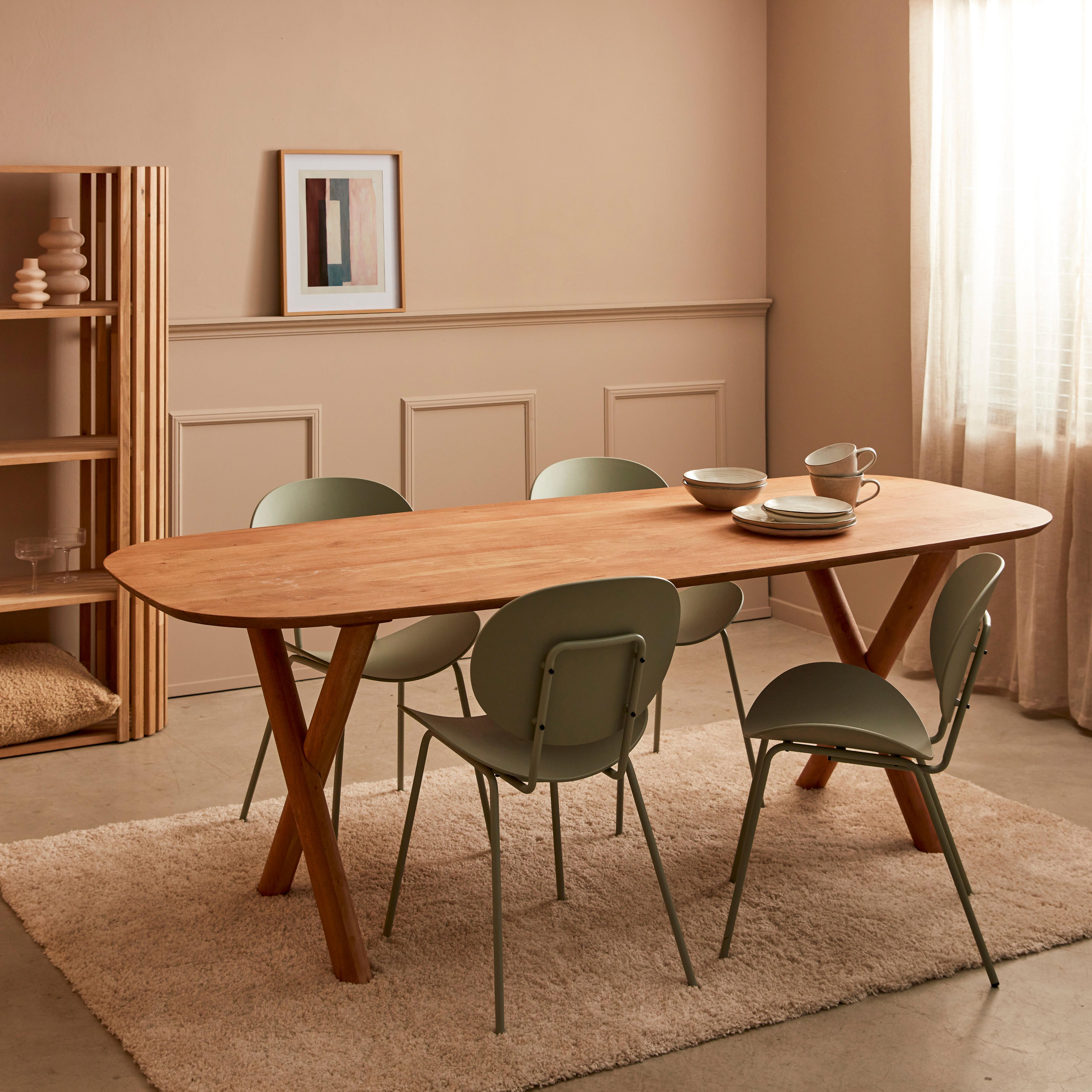 ACACIA & FINN Eetkamerset X-poten Eetkamerset 4 stoelen