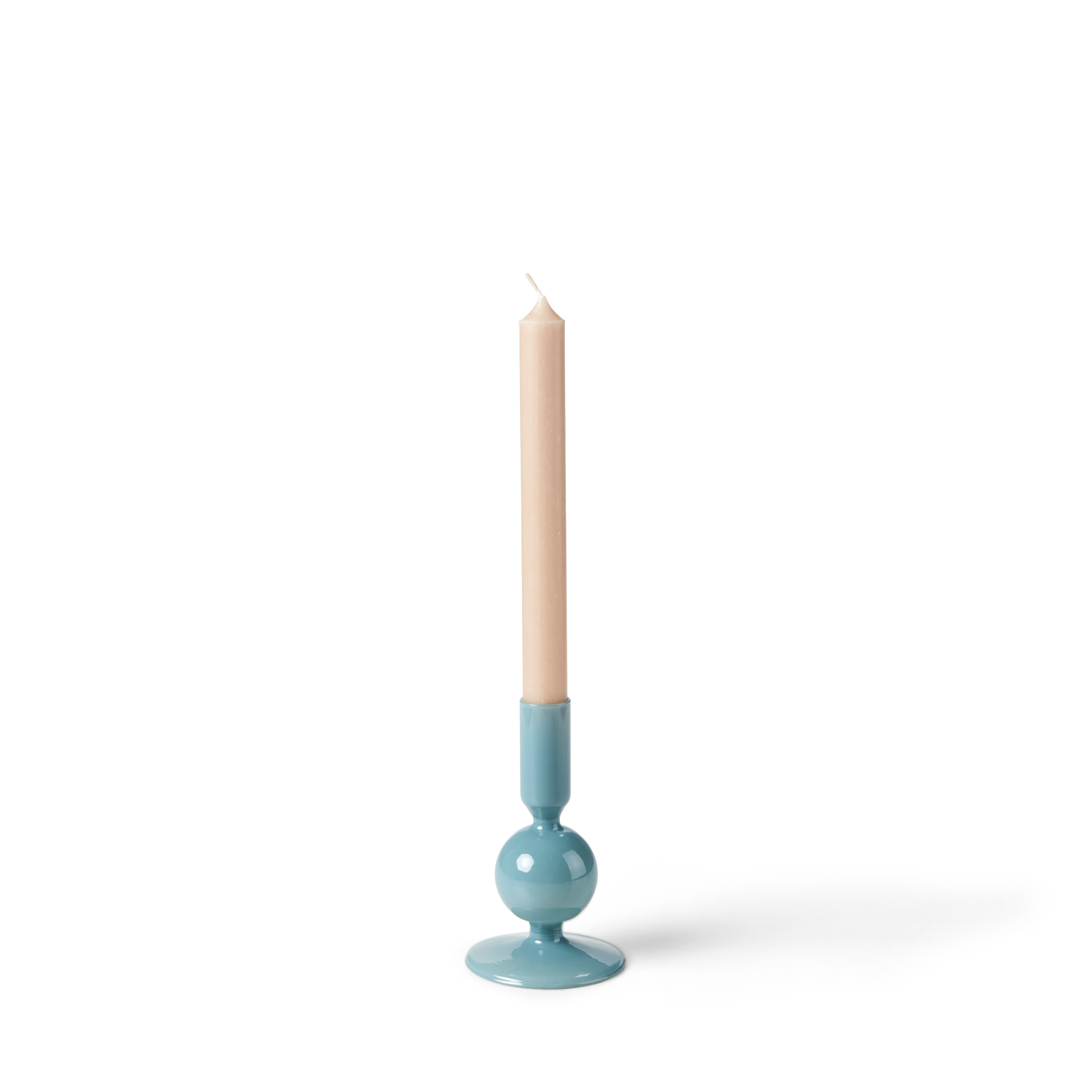ISA Kandelaar blauw opaal blauwH 14 cm - Ø 8 cm