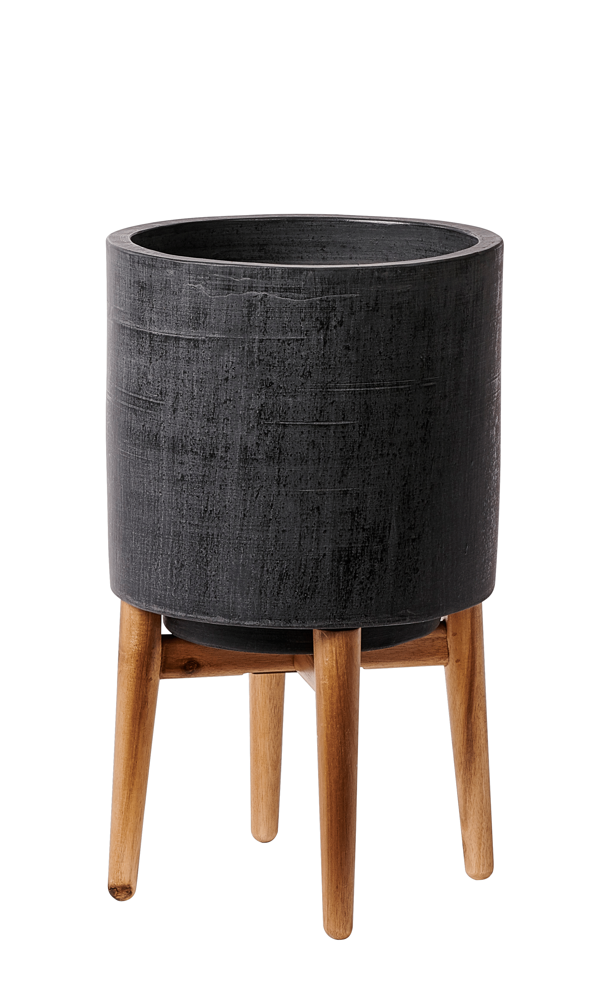 SCURO Bloempot zwartH 25 cm - Ø 25 cm