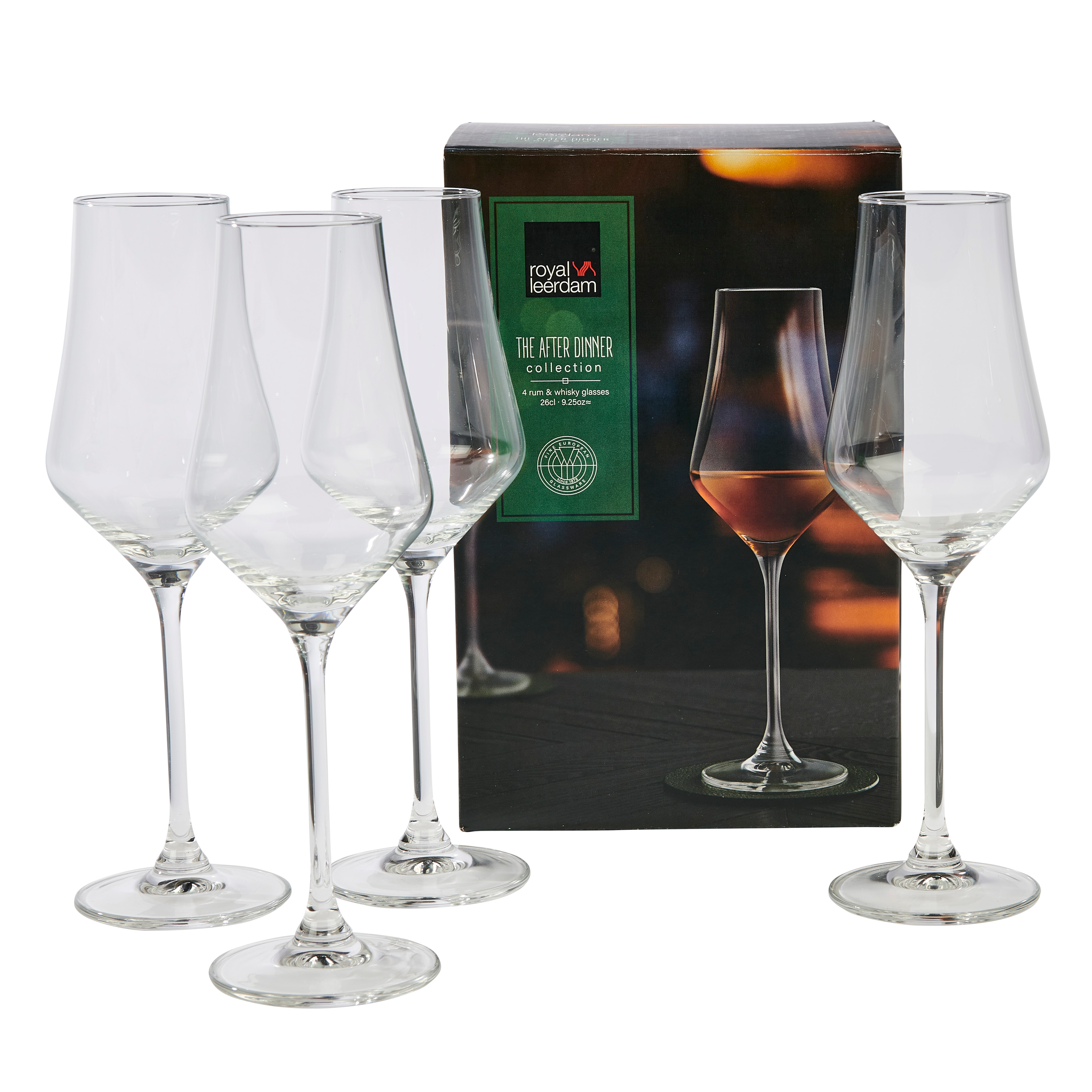 AFTER DINNER Whiskyglazen set van 4 transparant
