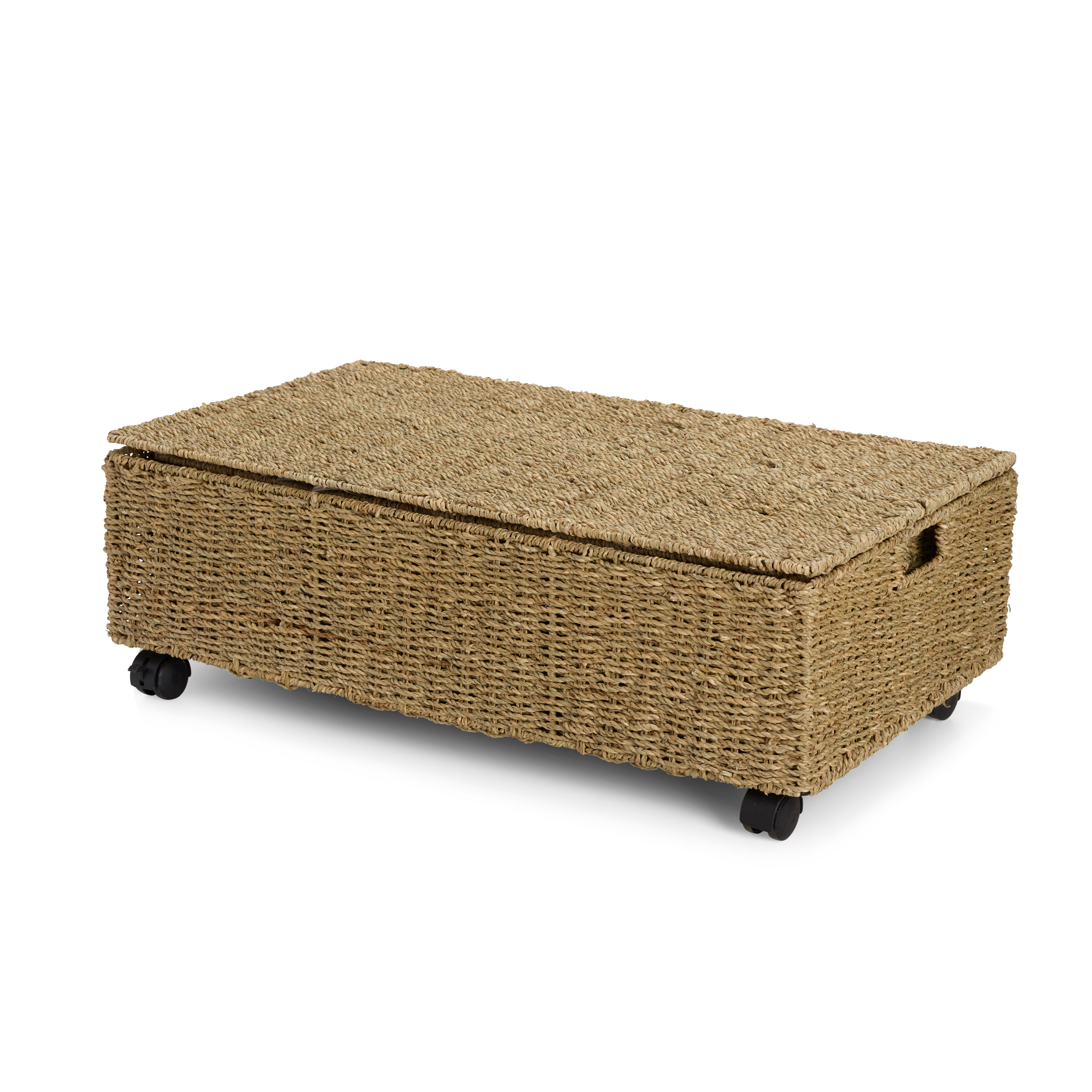 MYKONOS Opbergkoffer L met wieltjes naturelH 18 x B 70 x D 40 cm