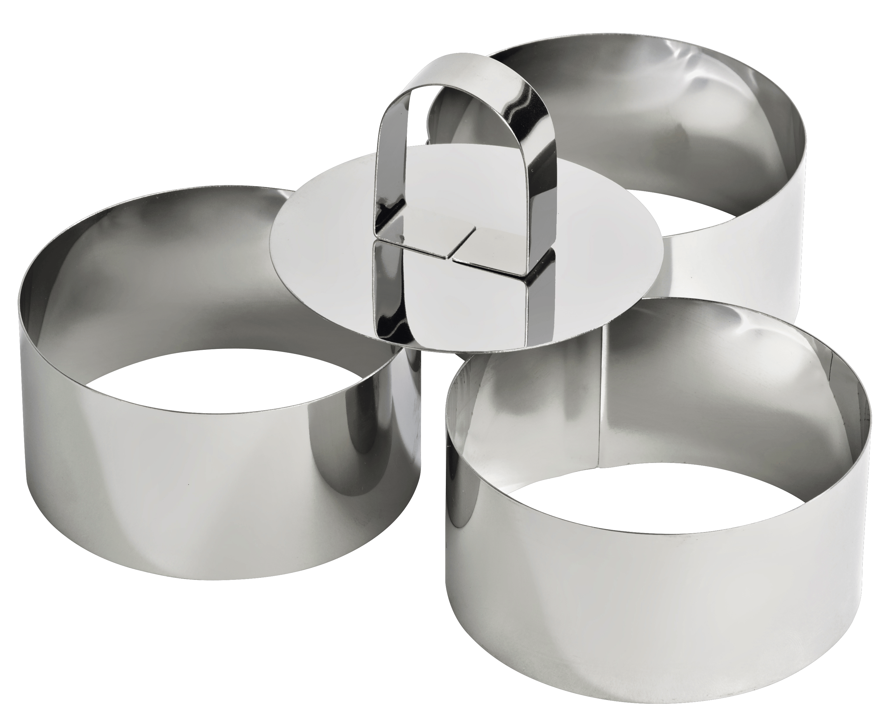 PROLINE Serveerringen set van 3 zilverH 4 cm - Ø 8 cm