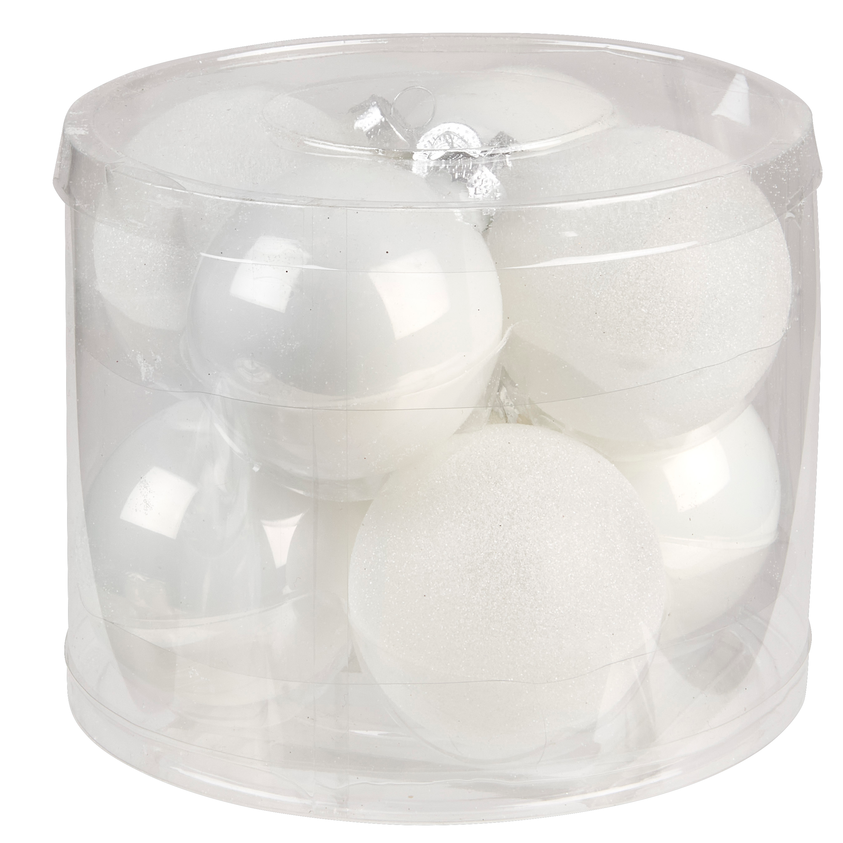 WHITE Kerstbal set van 8 witØ 7 cm