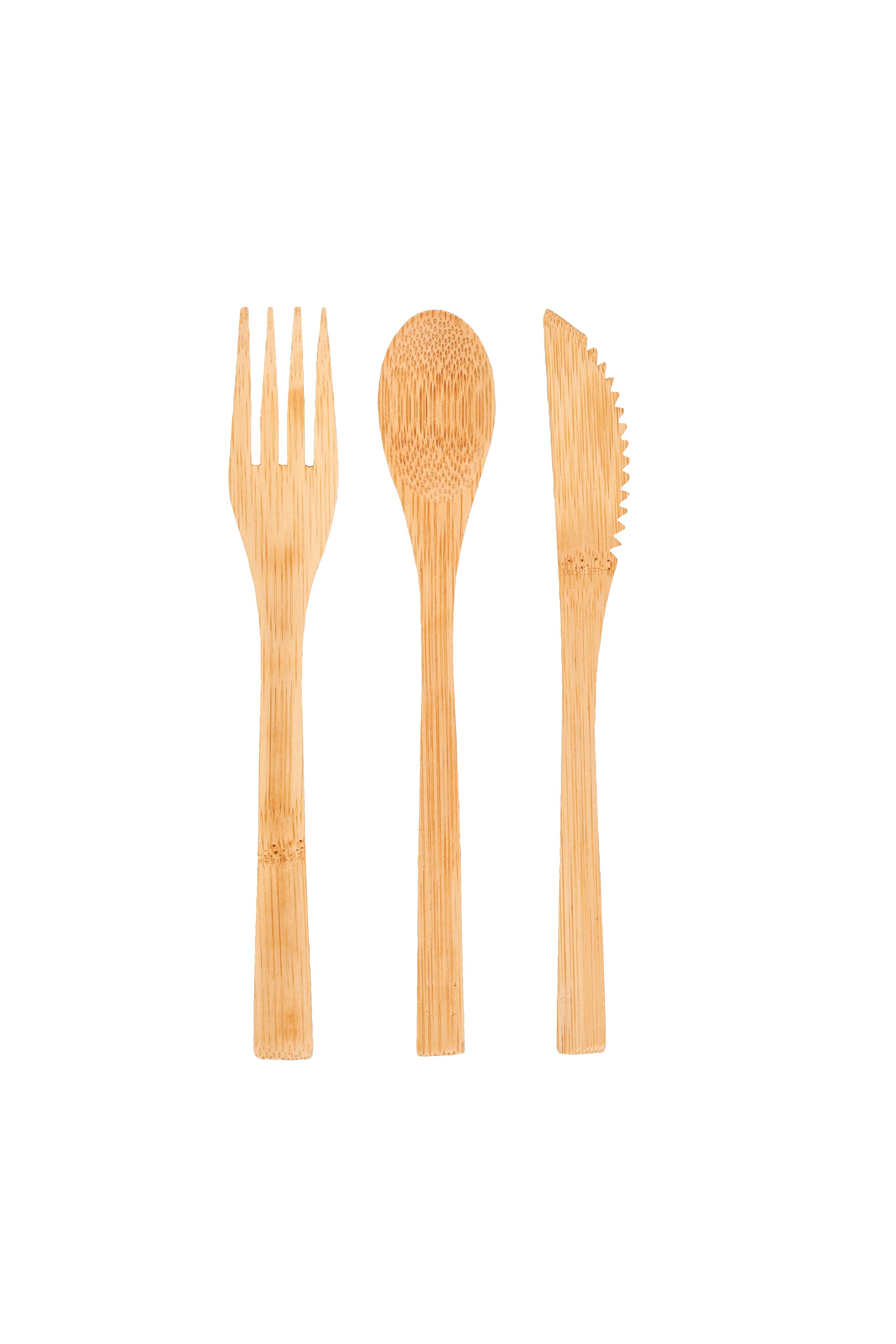 BAMBOO Bestek set van 3 stuks naturelH 19,5 x B 3 cm