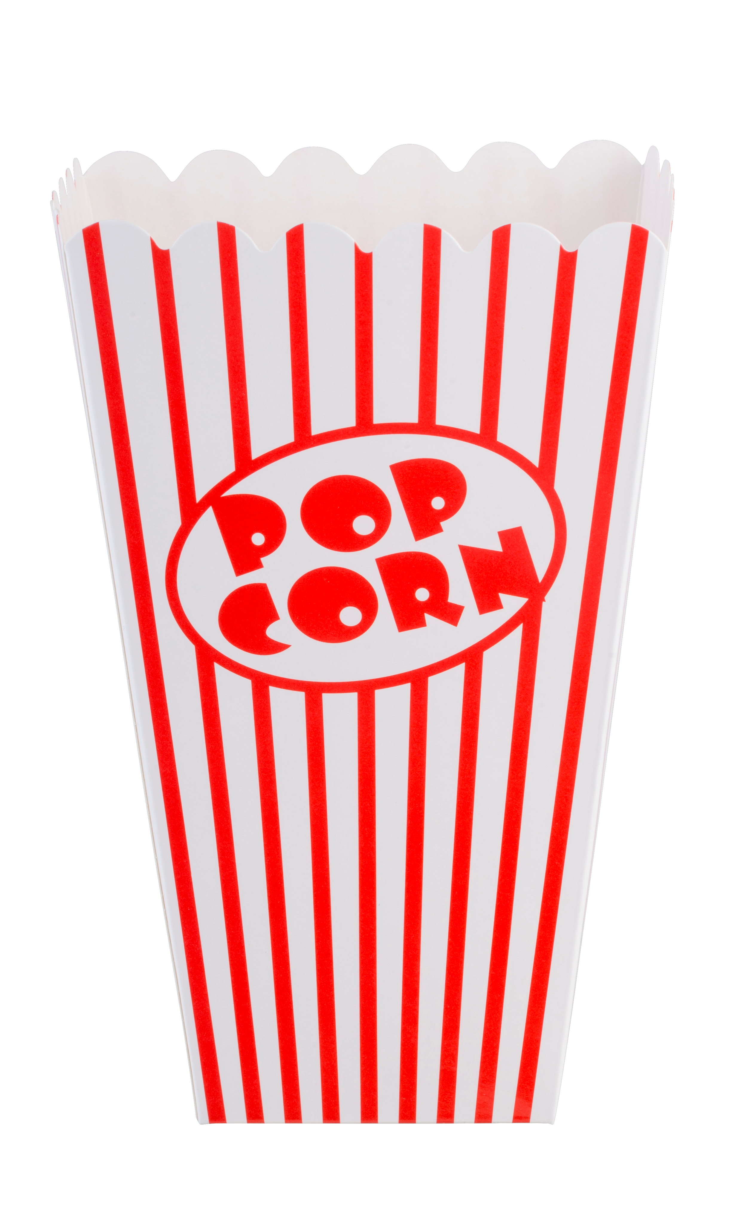 CINEMA Popcorn beker set van 8 wit, roodH 16 x B 10 x D 10 cm - CASA