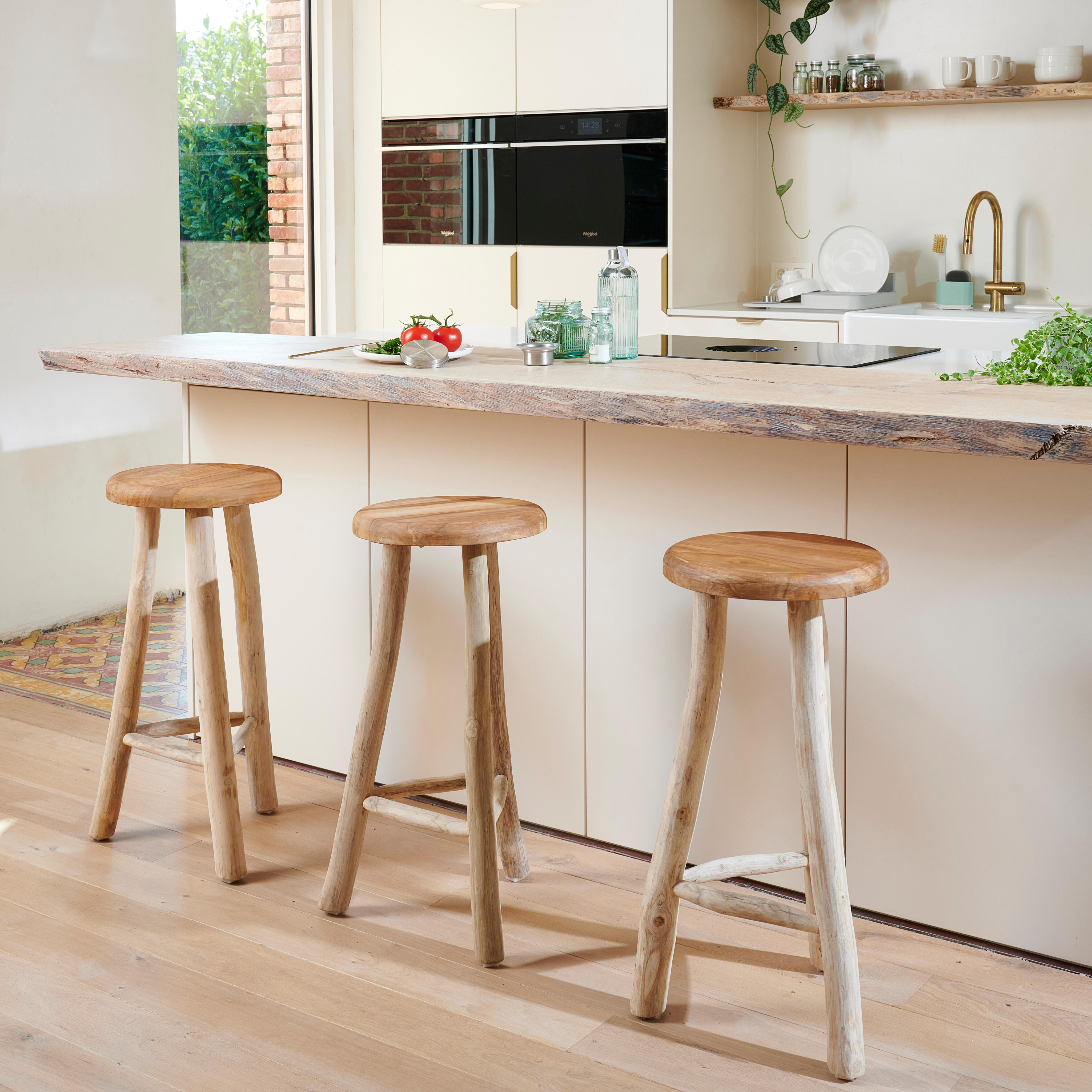 BATANG Barkruk naturelH 75 cm - Ø 35 cm