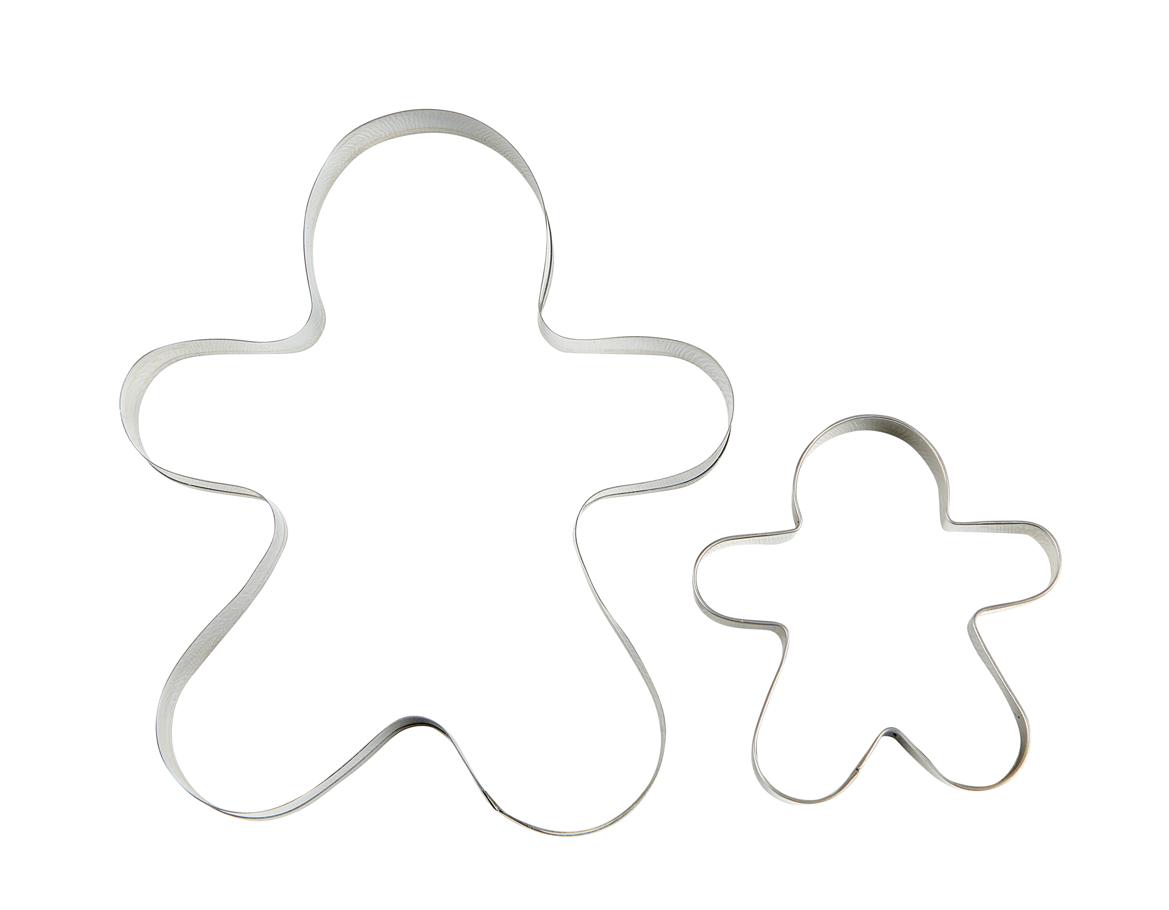 GINGERBREAD Uitsteekvormpjes set van 2 zilverH 13 x B 10,5 cm