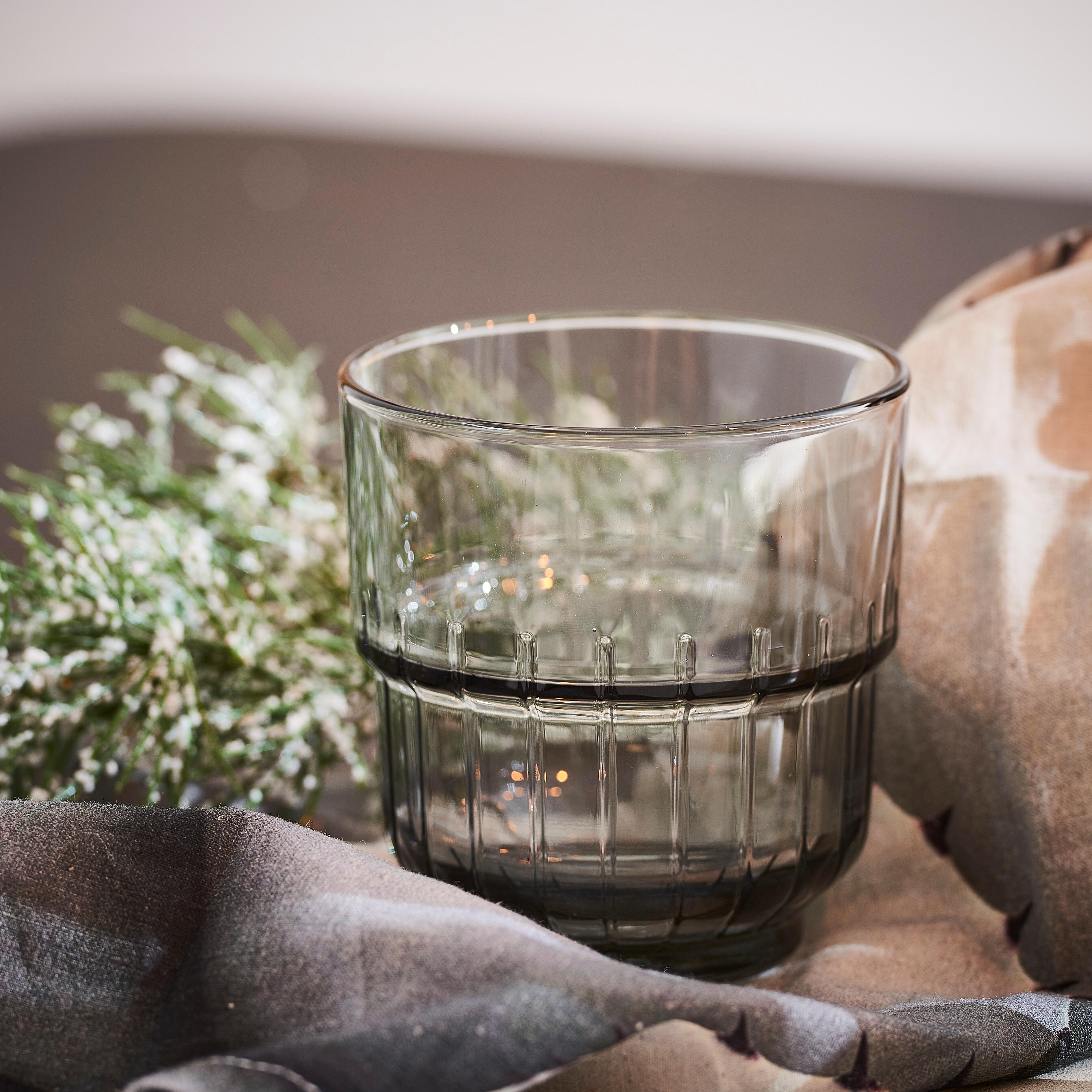 LINQ Glas 26,6 CL grijsH 8,7 cm - Ø 8,2 cm