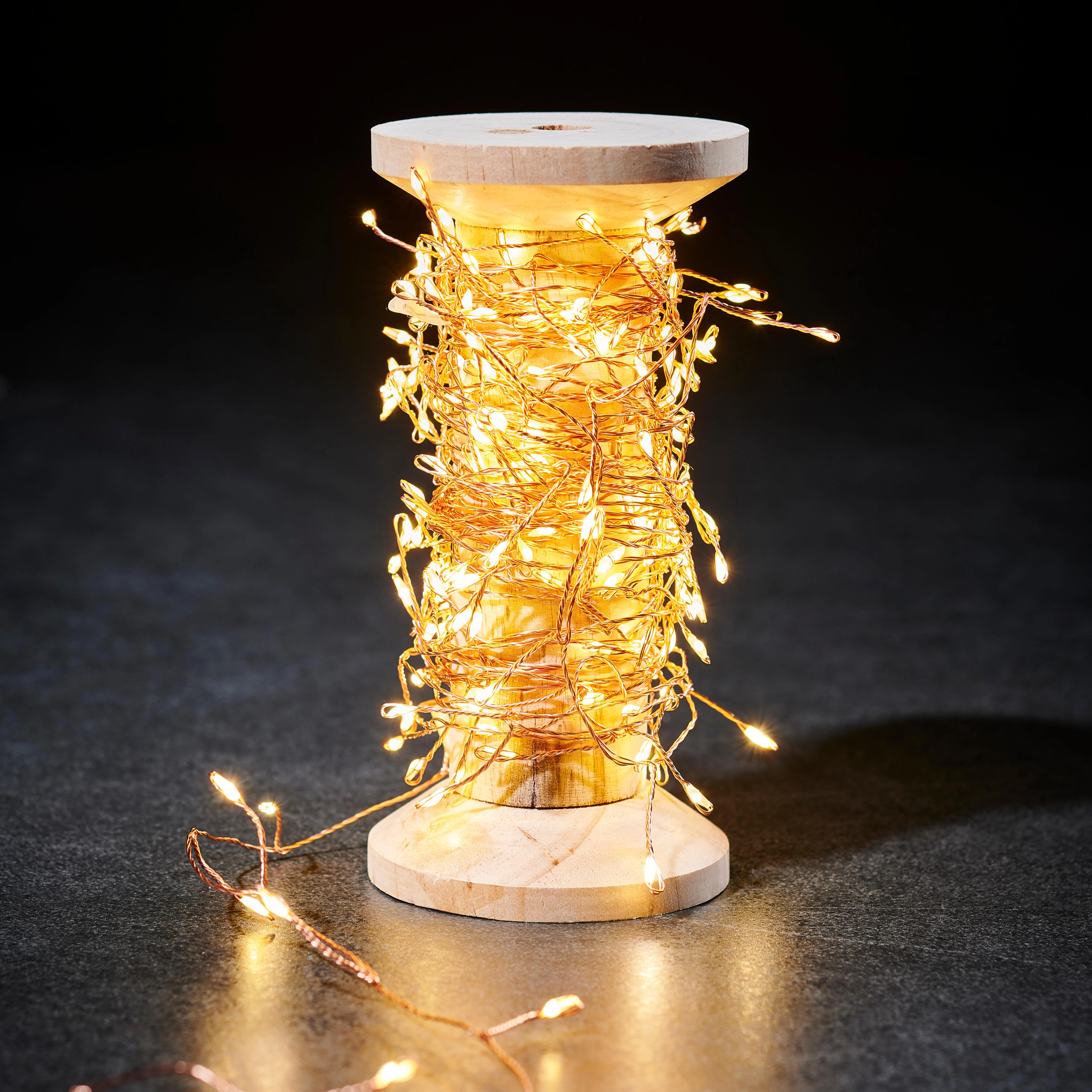 ELLI Lichtsnoer cluster met 200 leds koperH 15 cm - Ø 7,5 cm