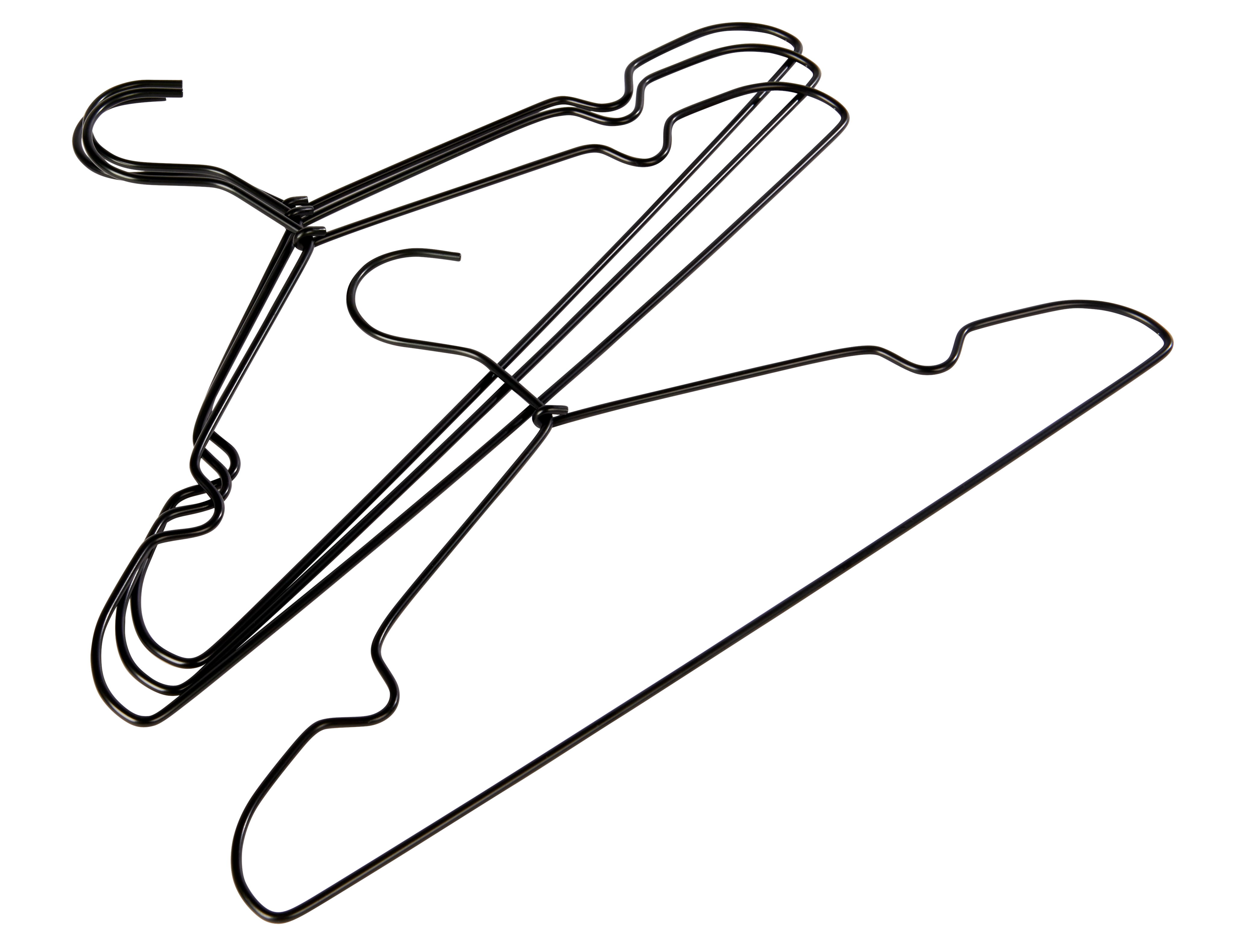 INFINITY BLACK Kleerhangers set van 4 zwartH 21,5 x B 41 cm - CASA