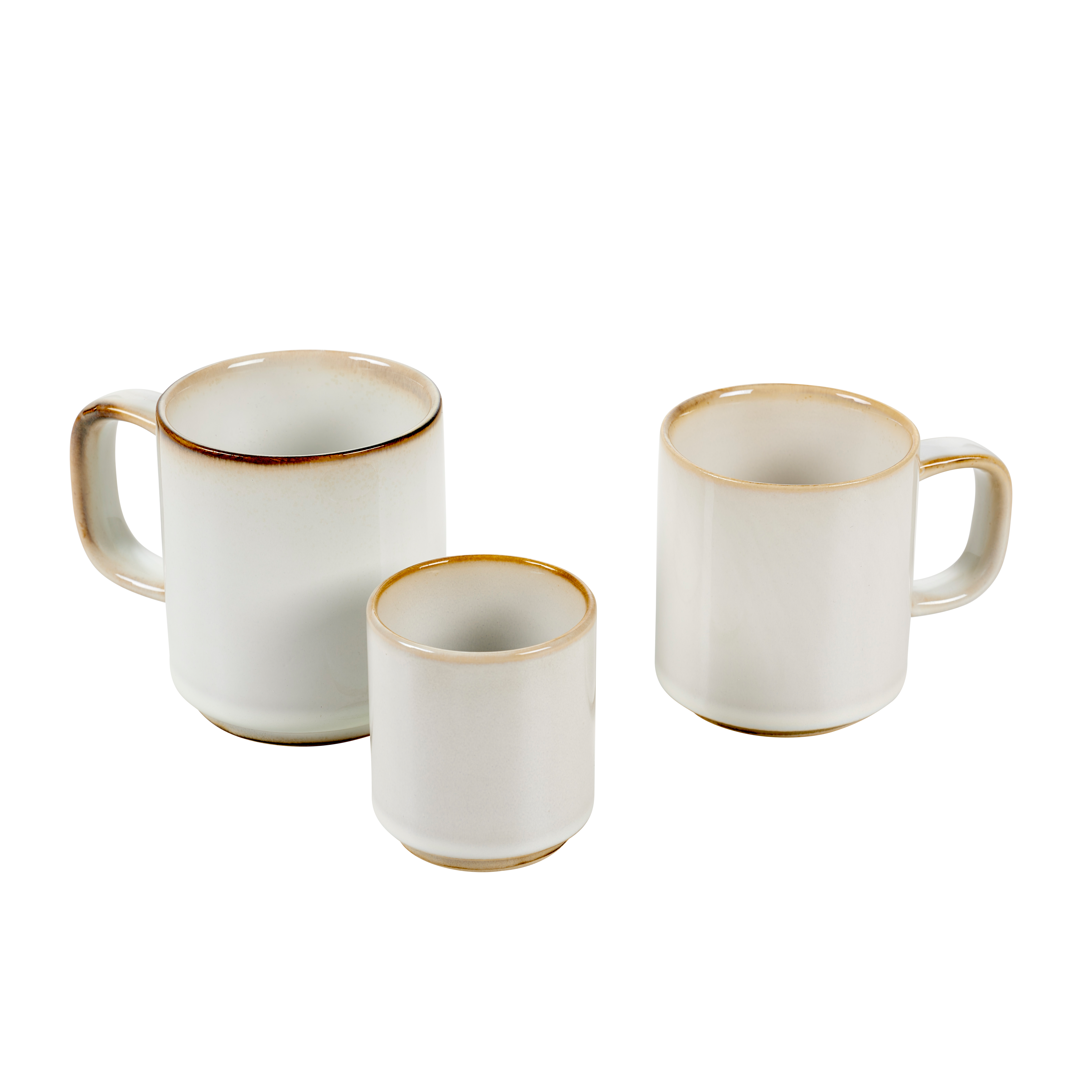 MINERAL MARBLE Espressomok 10 CL wit - set van 4 H 6,6 cm - Ø 6 cm