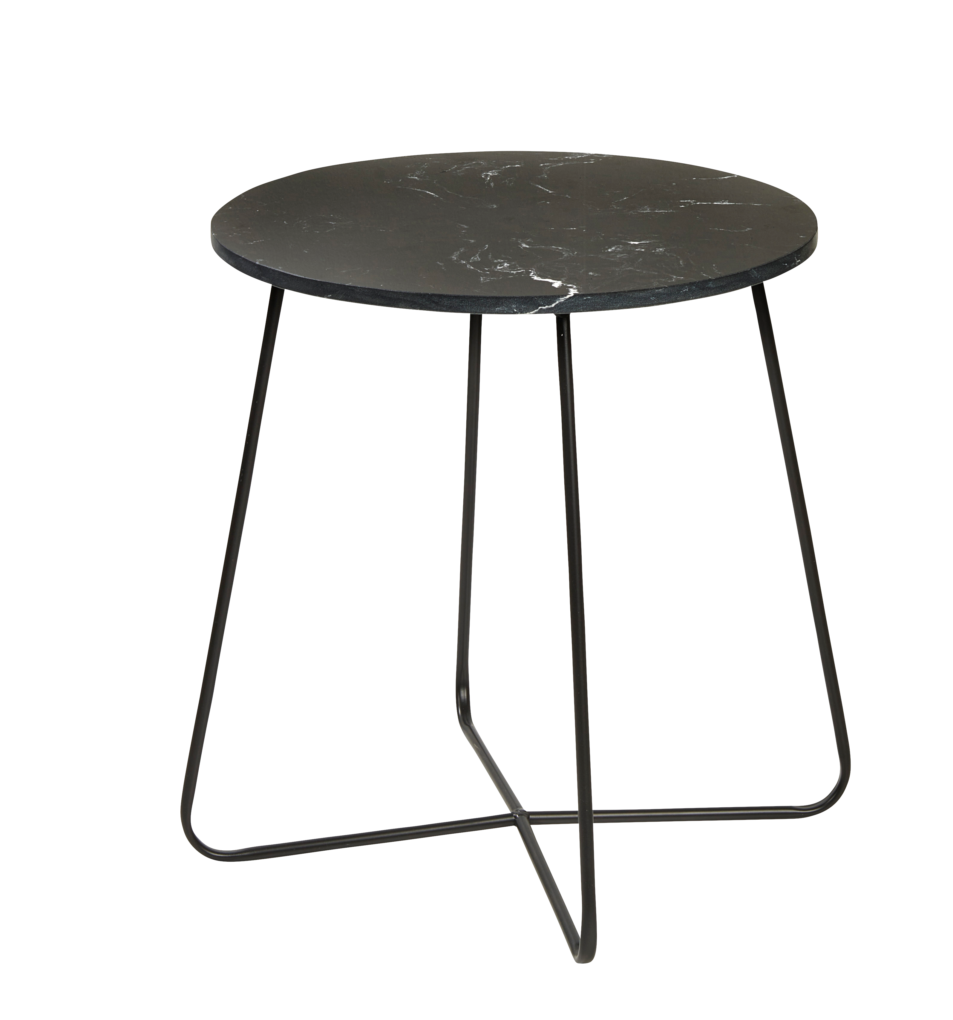 MARBO Bijzettafel zwartH 46 cm - Ø 42 cm