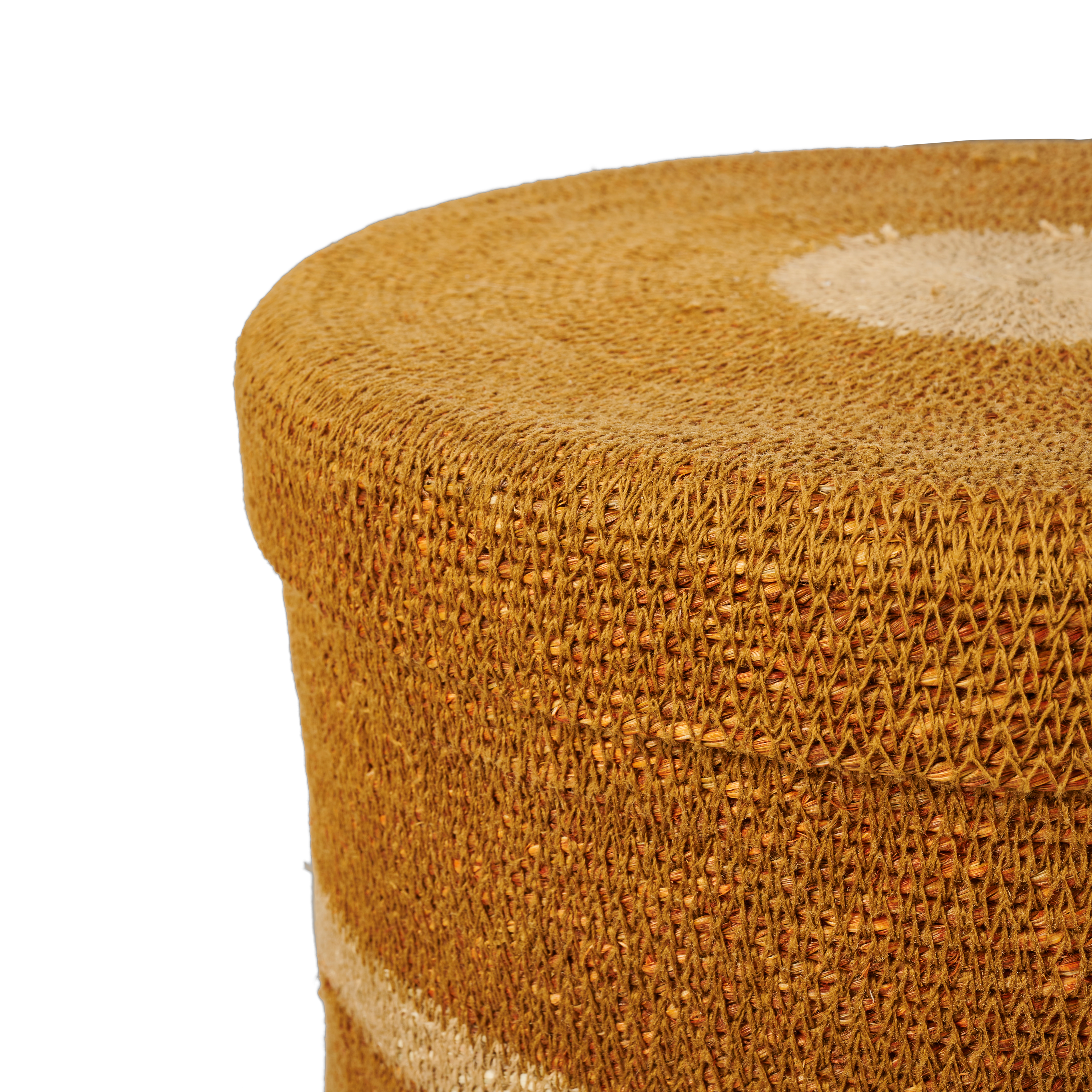 MARTHE Mand M met deksel naturel, okerH 51 cm - Ø 32 cm