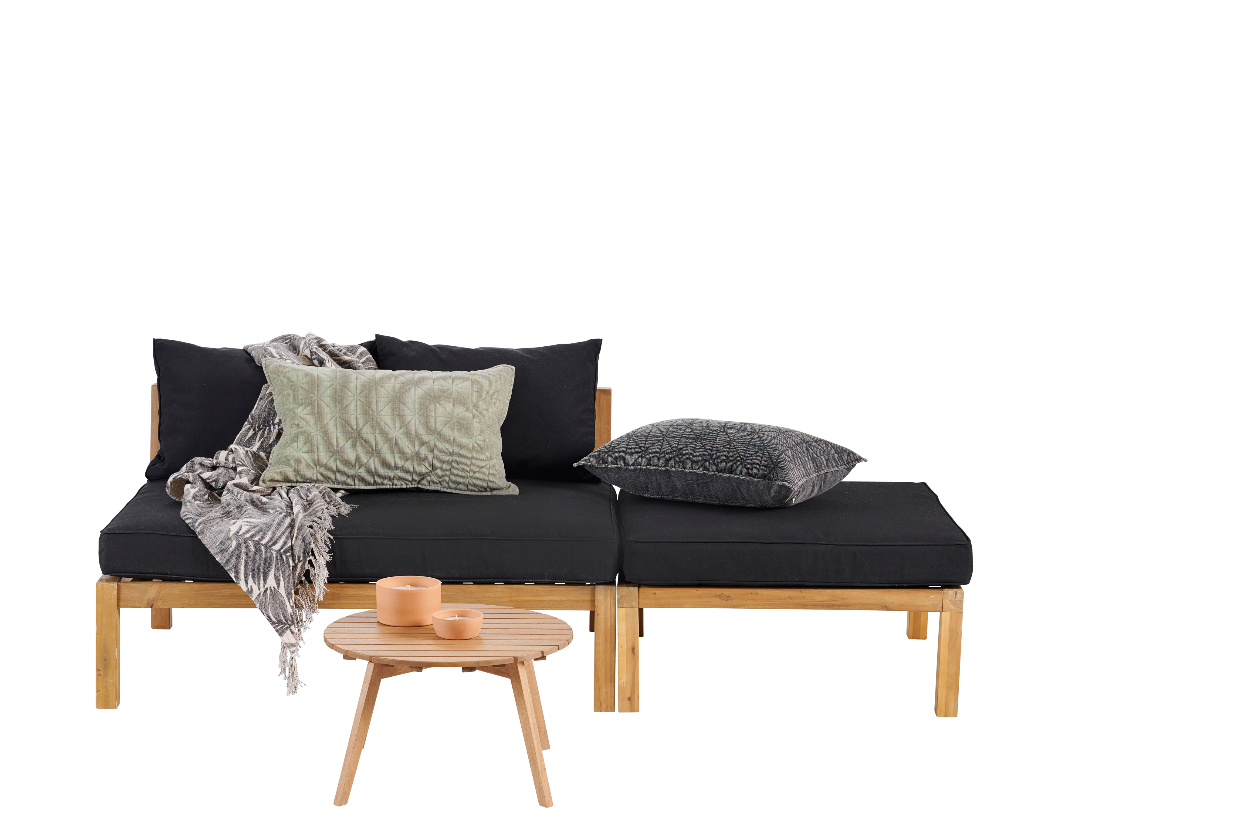 PAULETTA Kussen zwartB 80 x L 80 x D 12 cm