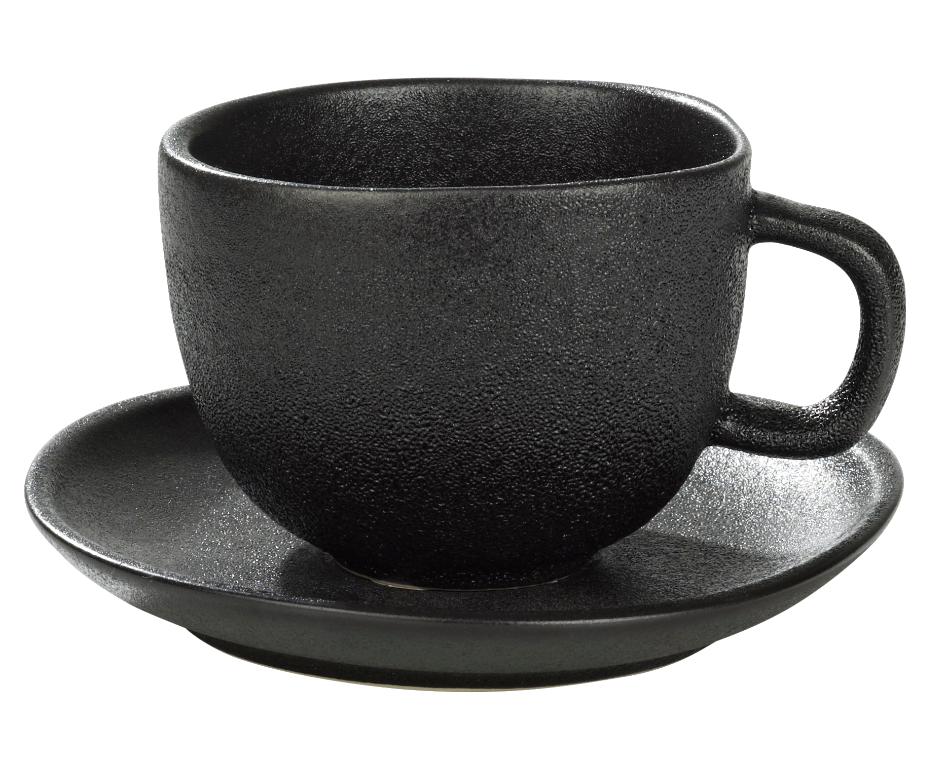MAGMA Kop & schotel espresso 11 CL zwart - set van 6 H 5,5 cm - Ø 7 cm