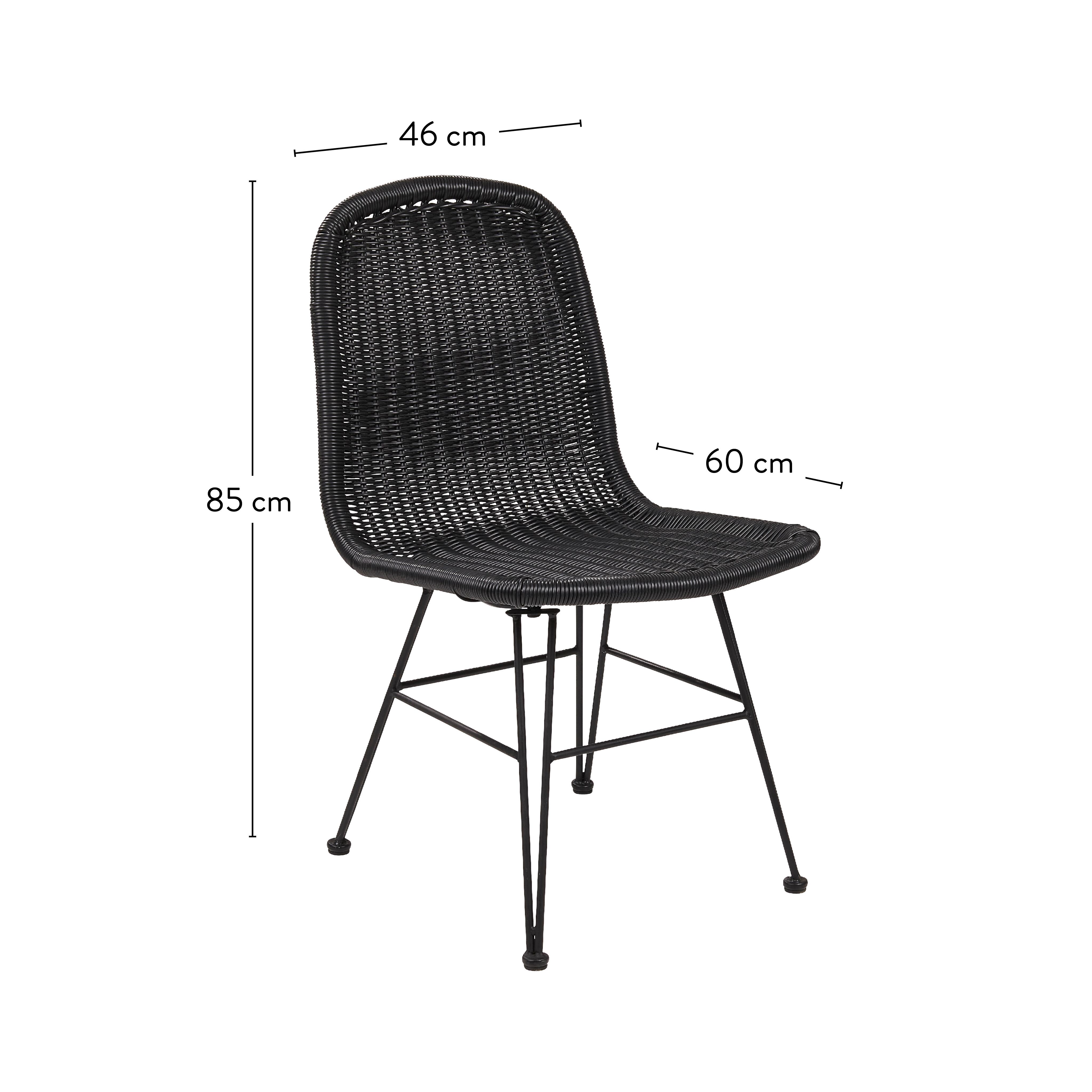 VIENNA Eetkamerstoel zwartH 85 x B 46 x D 60 cm