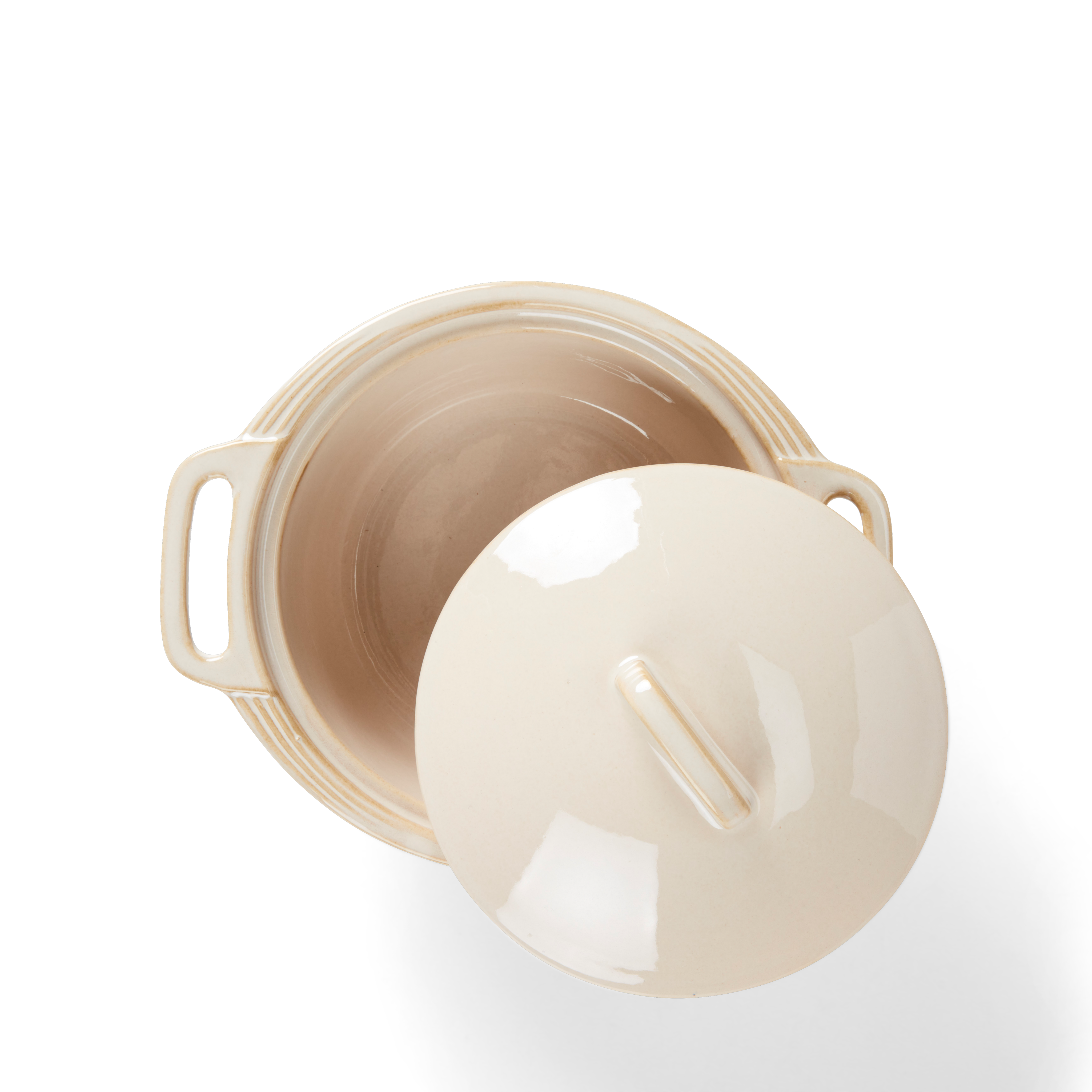 CASSOLA Ovenpot met deksel 80 CL beigeH 13 cm - Ø 17,8 cm