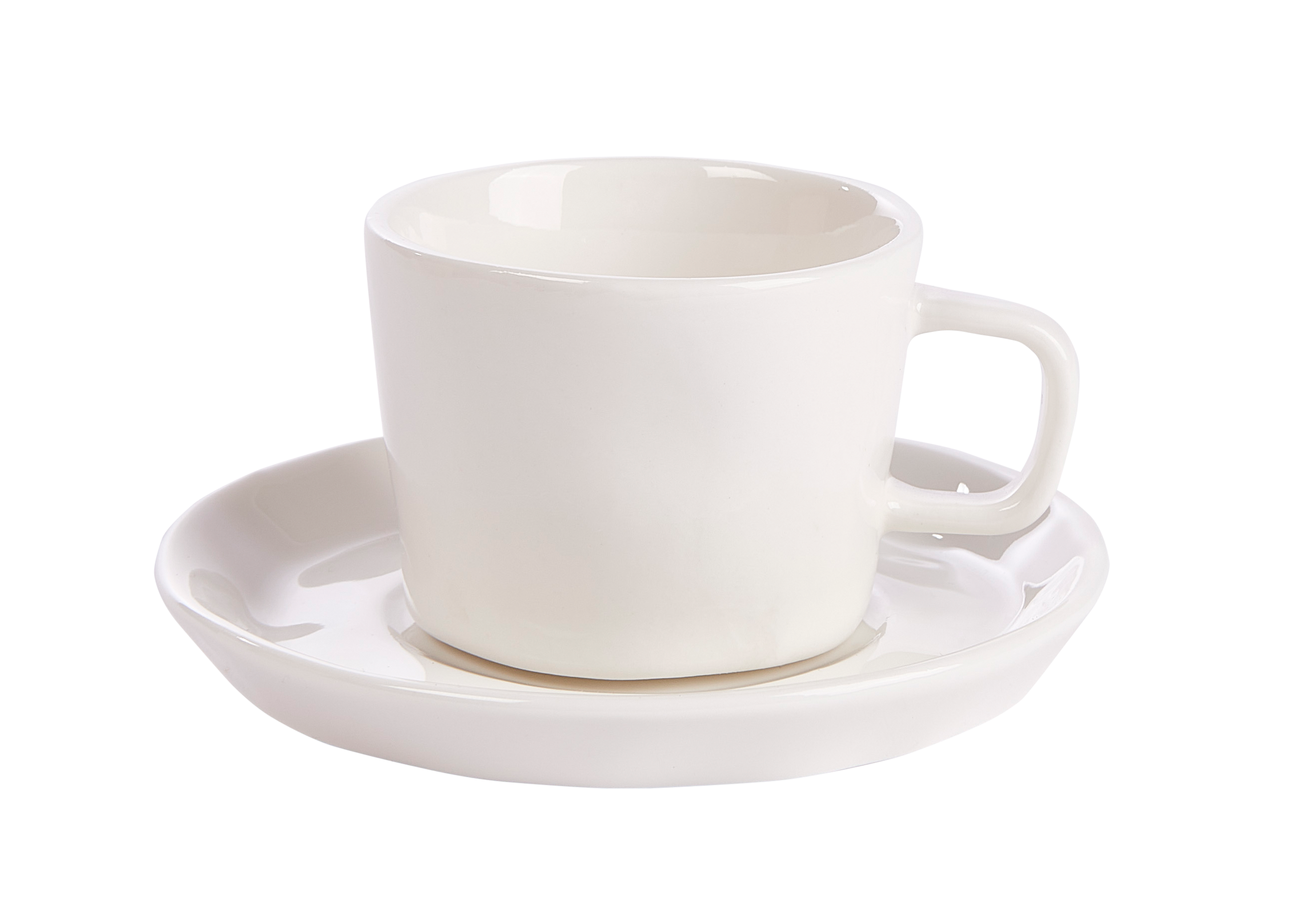 MAREA Espresso kop en schotel 12 CL wit - set van 4 H 4,7 cm - Ø 6,2 cm