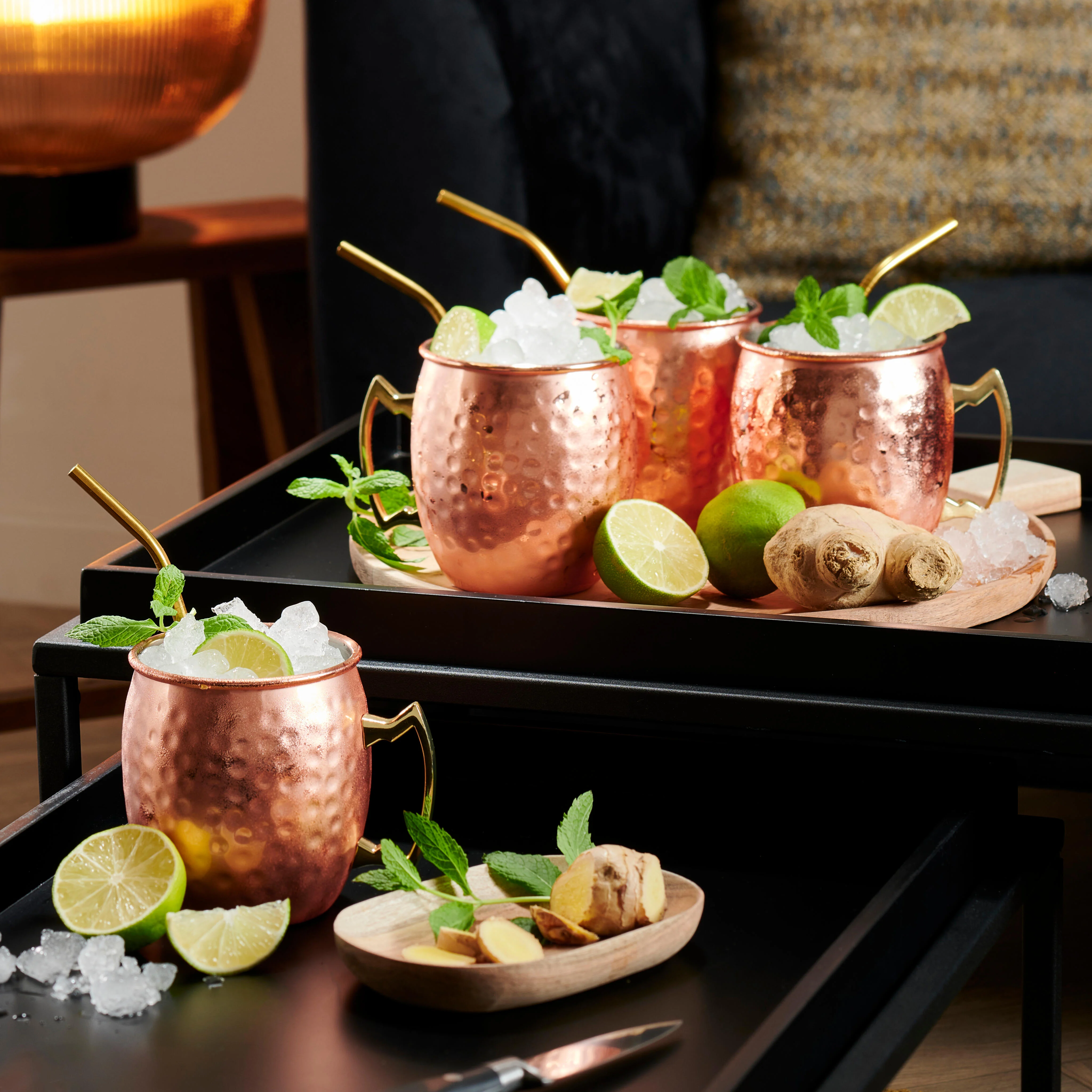 FANCY Cocktailrietjes met borstel goudL 15 cm