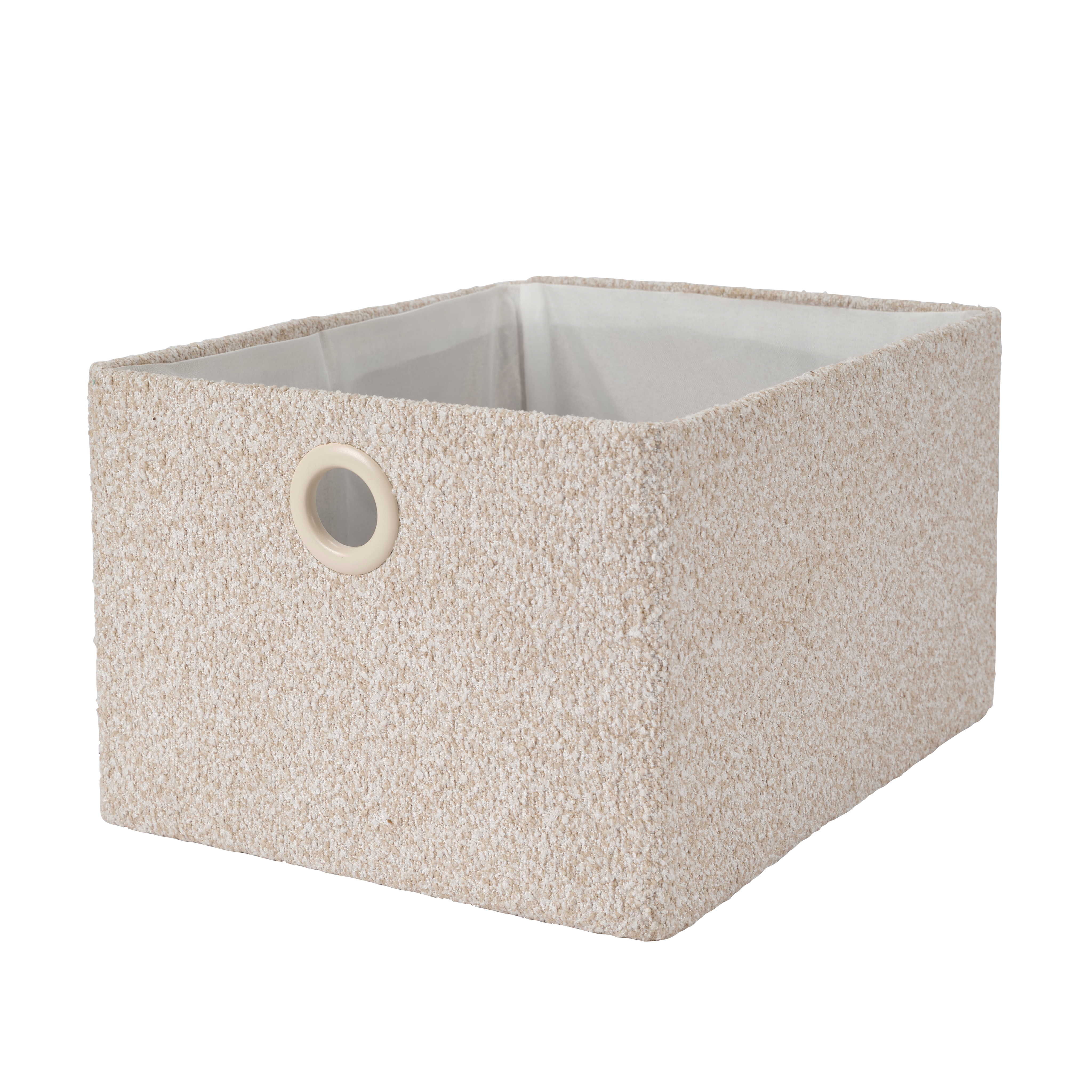 BASIC BOUCLE Opbergmand off white/sandH 18 x B 25 x D 32 cm - CASA